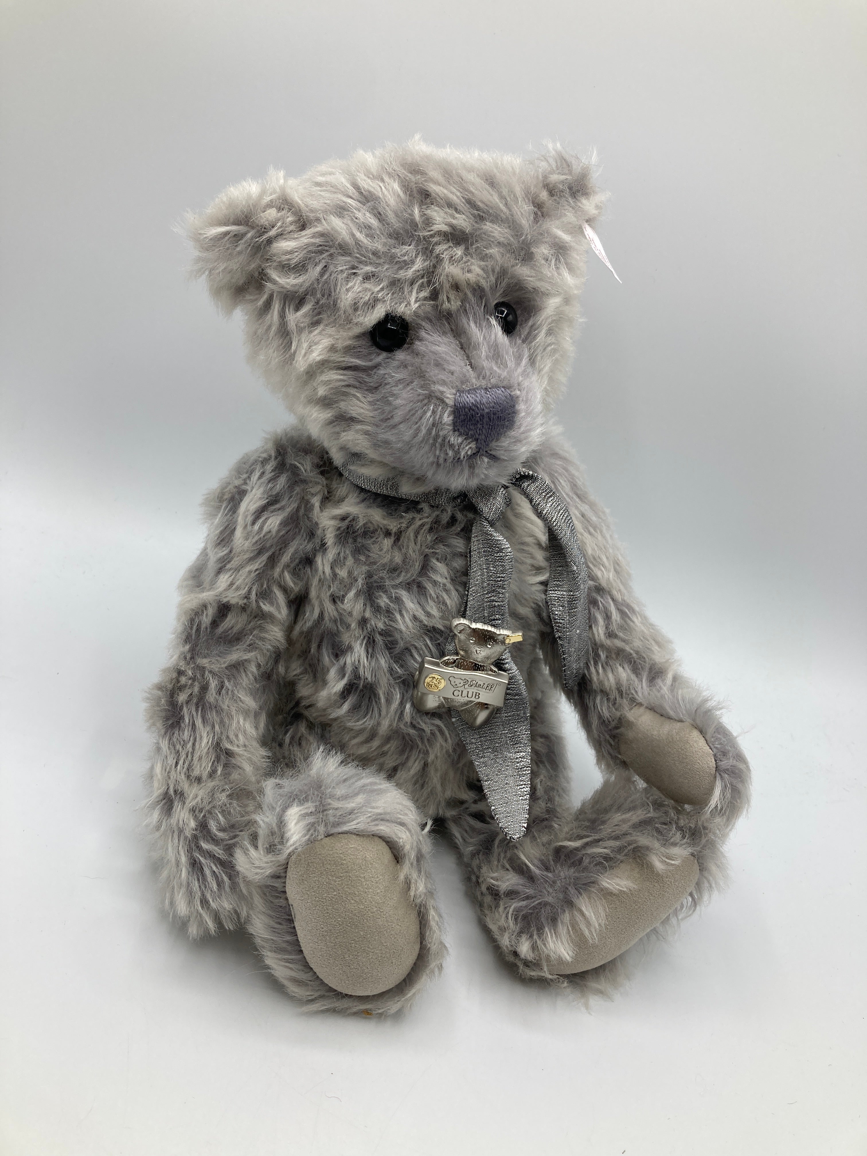 Steiff Club Limited Edition Grey Mohair Teddy Bear With All IDs