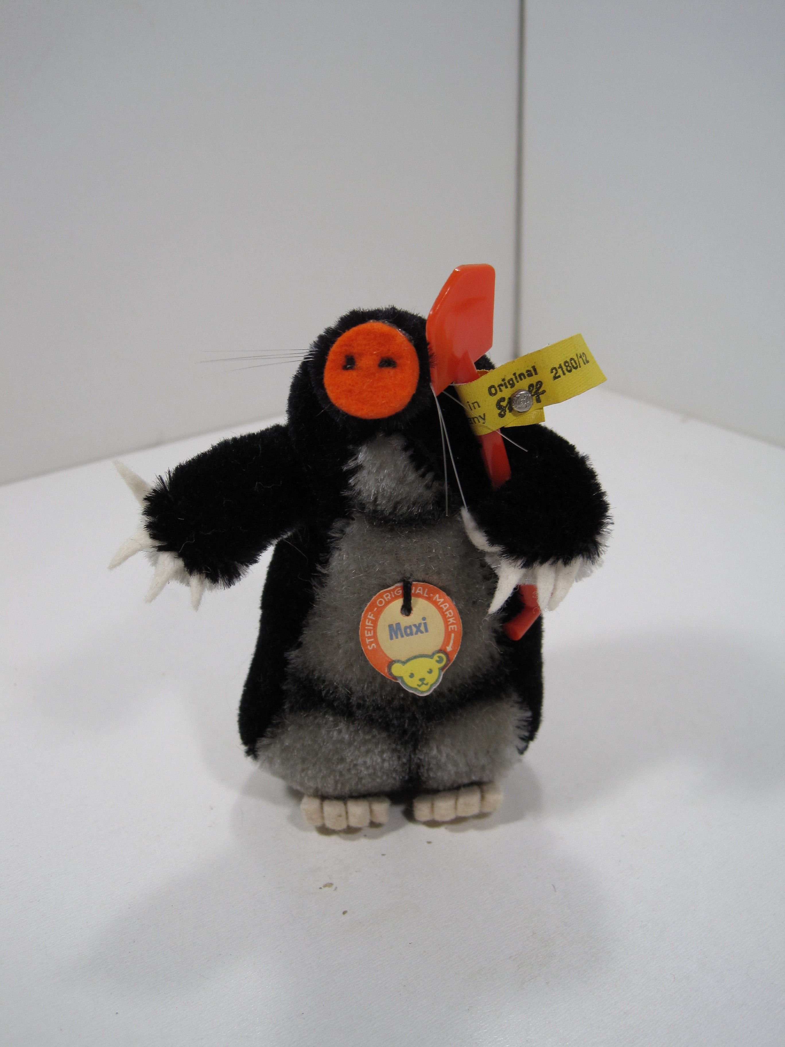 Steiff Mohair Maxi Mole With A Red Shovel and All IDs | My Site