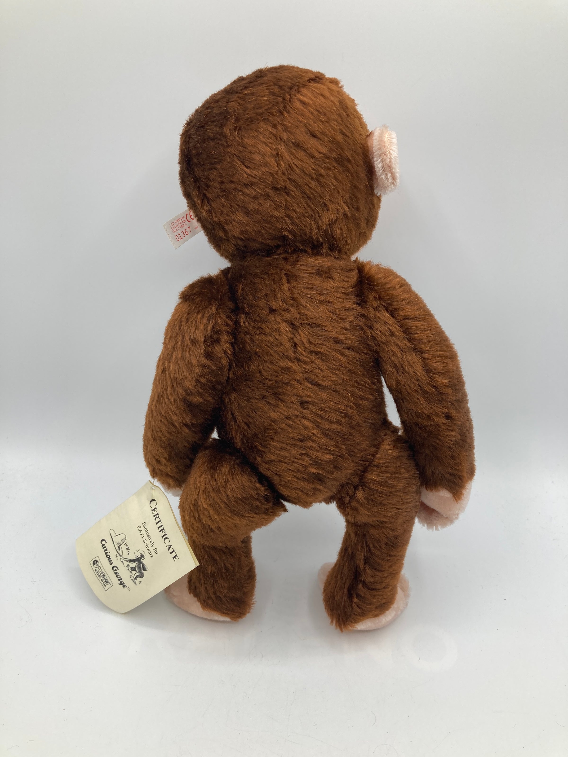 Steiff Mohair Curious George FAO Schwarz Exclusive With All IDs