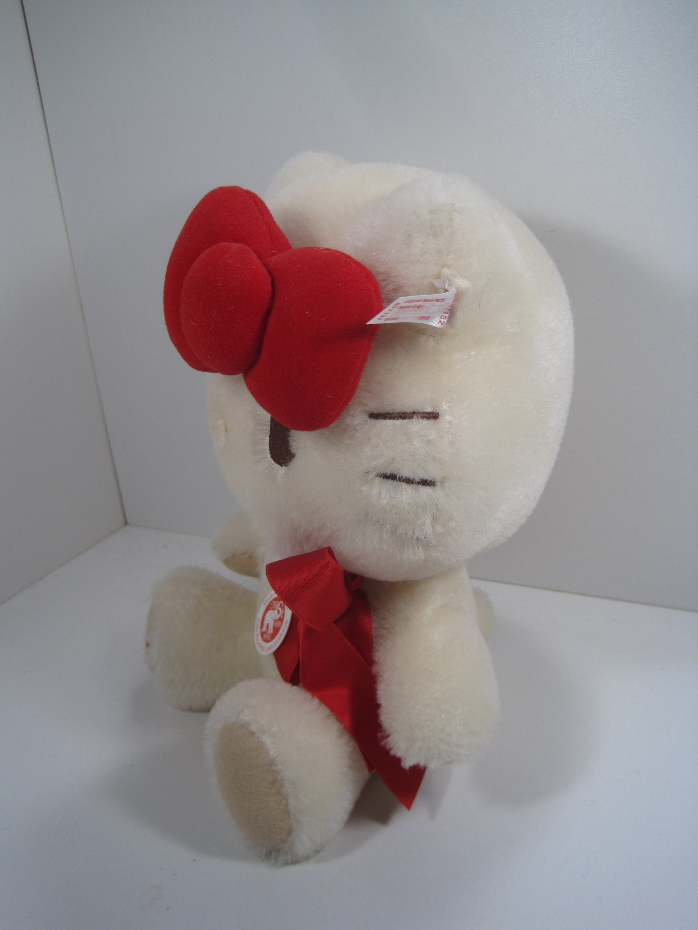 Steiff Hello Kitty Sanrio White Mohair Cat and Teddy Bear