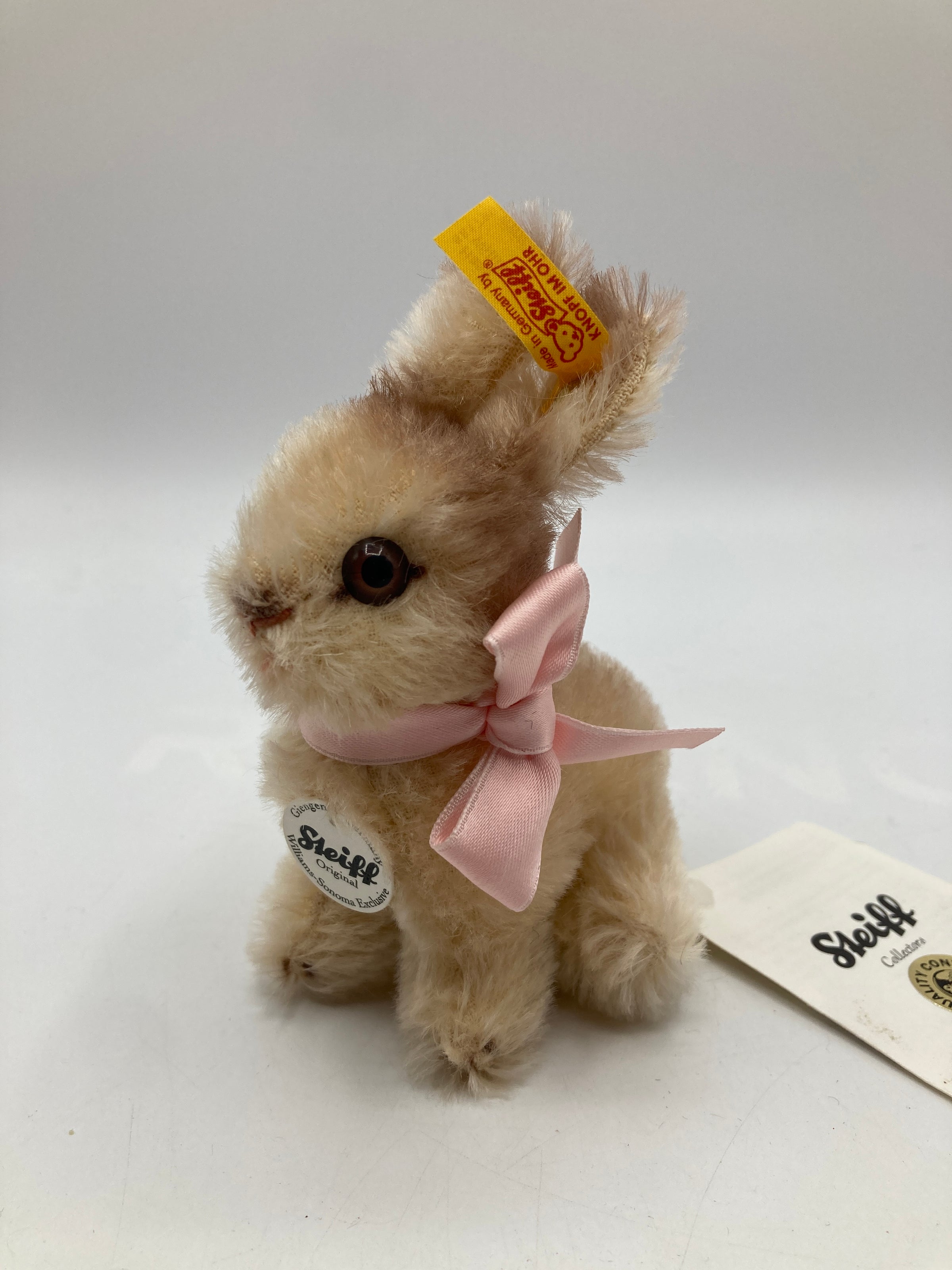 Steiff Sitting Mohair Rabbit Exclusive For Williams Sonoma With