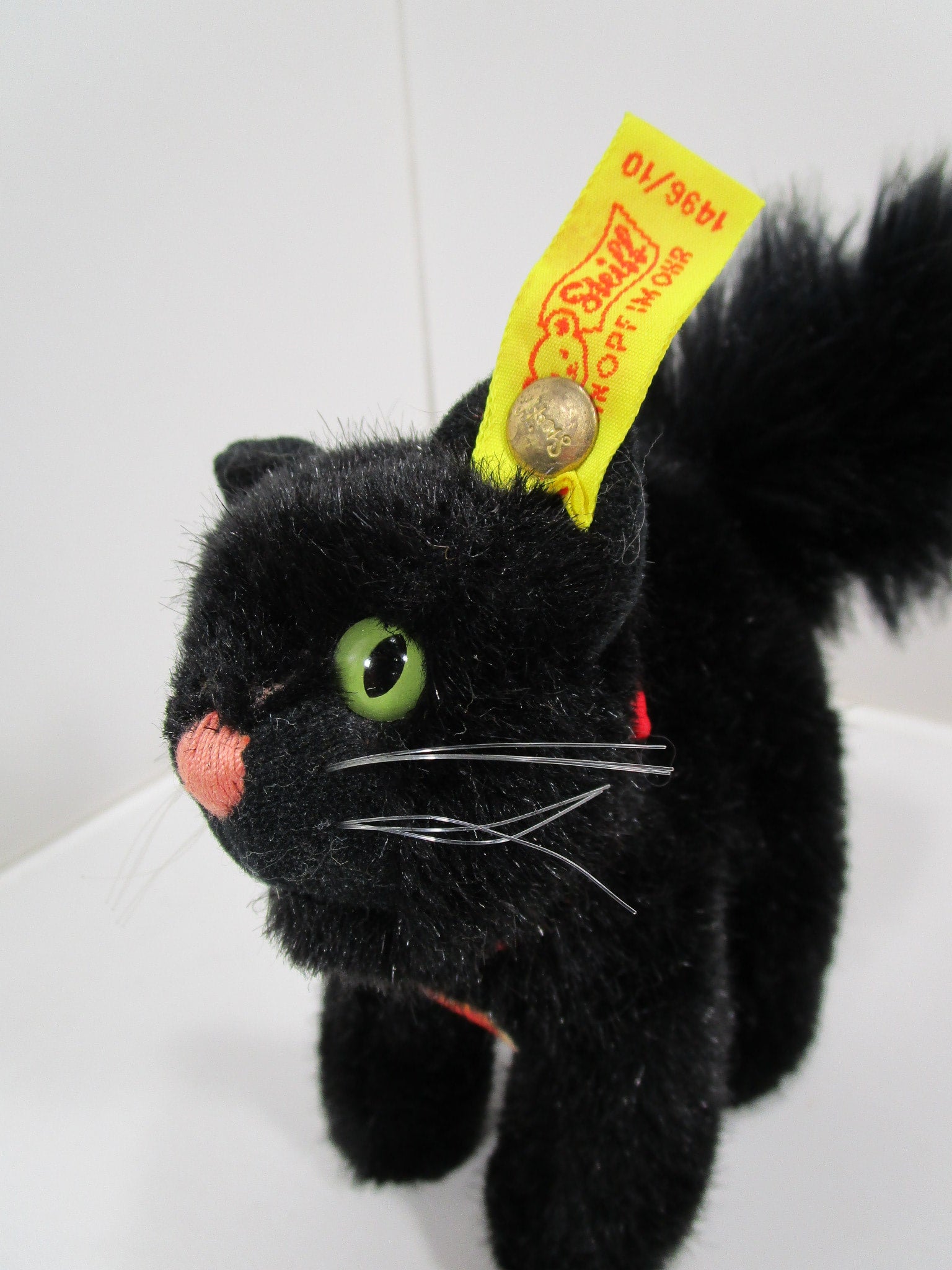 Steiff Black Plush Burri Standing Cat With All IDs | My Site