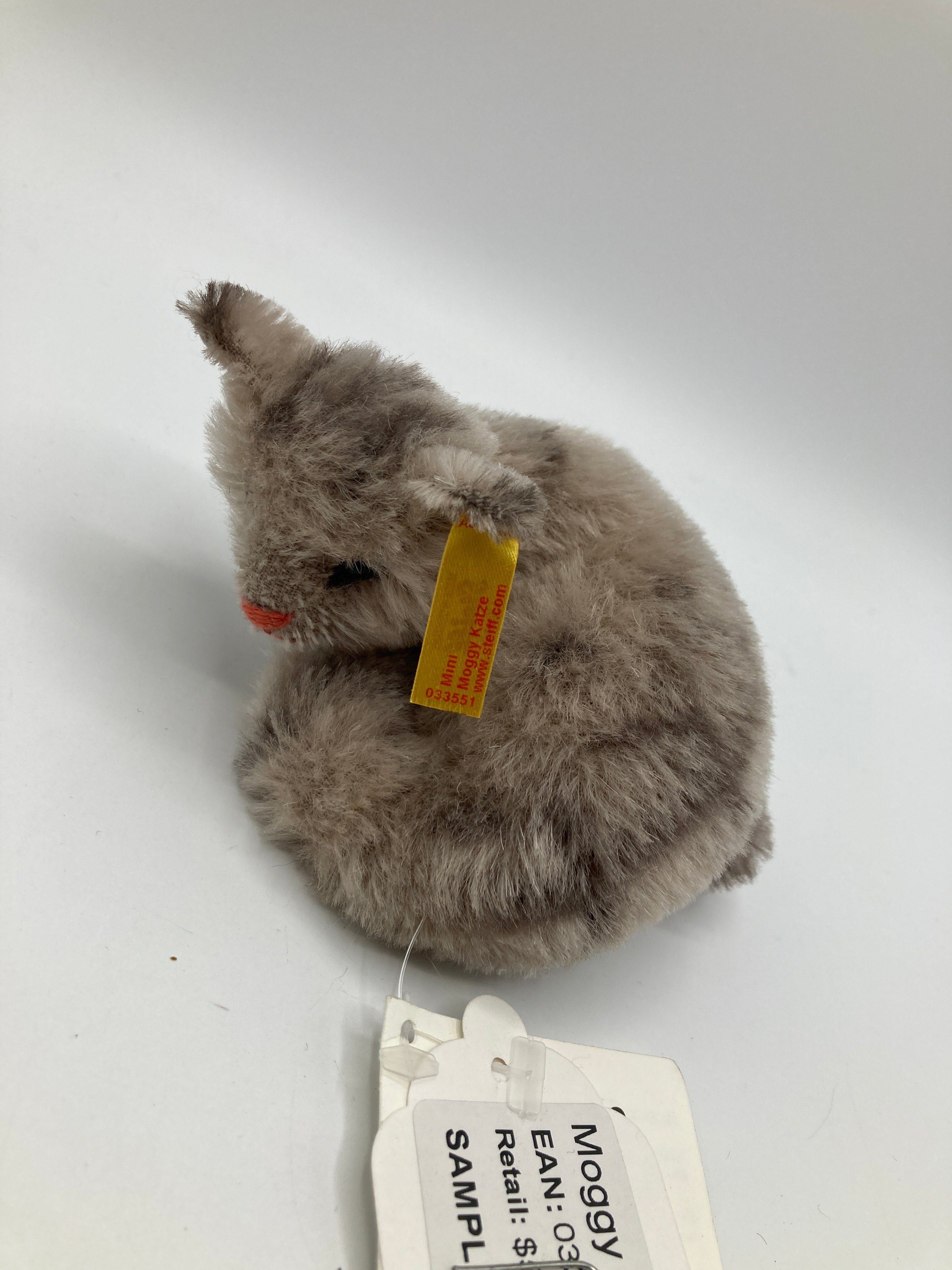 Steiff Mohair Tiny Curled Up Moggi Kitten With IDs And Steiff