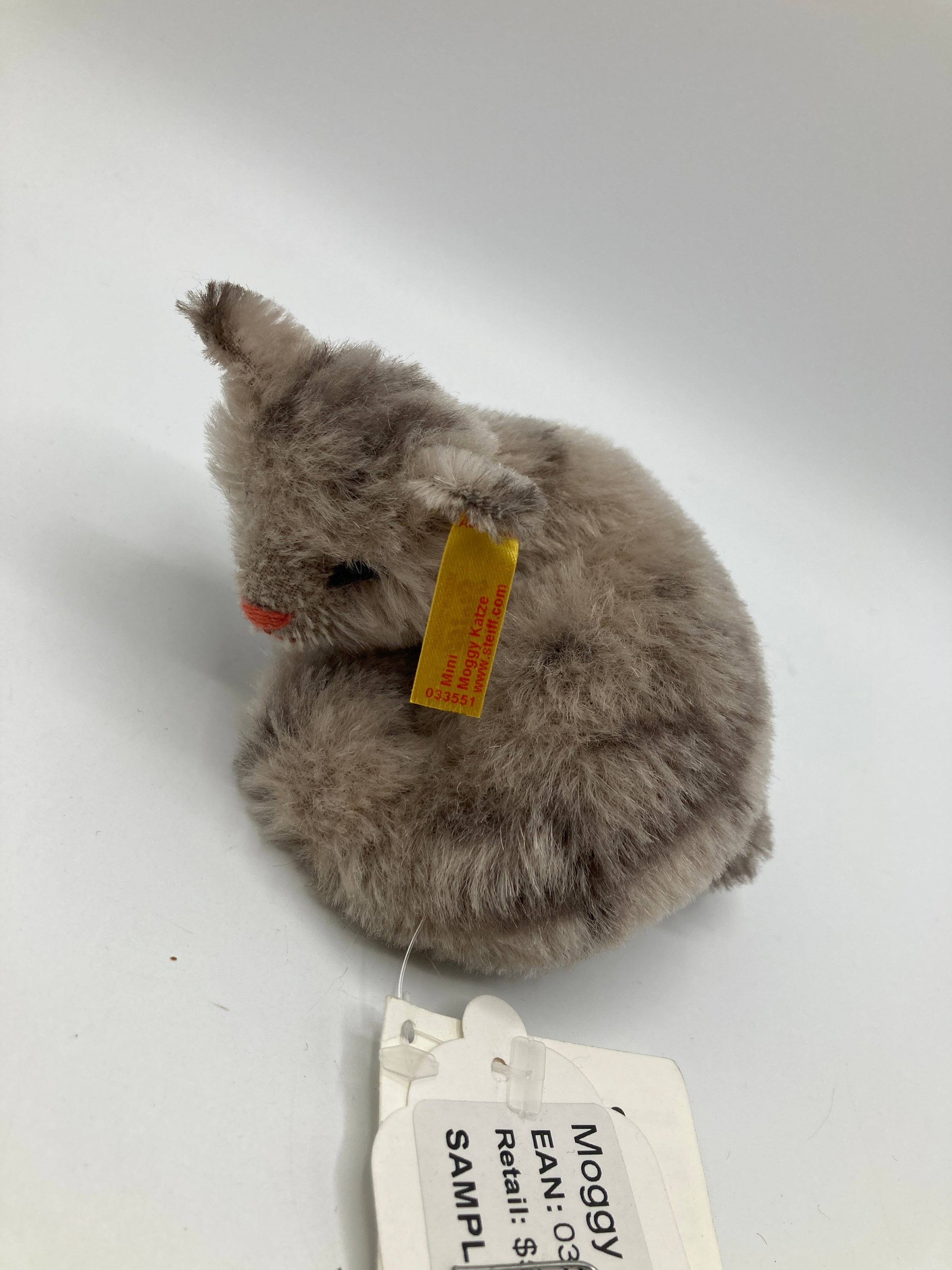 Steiff Mohair Tiny Curled Up Moggi Kitten With IDs And Steiff