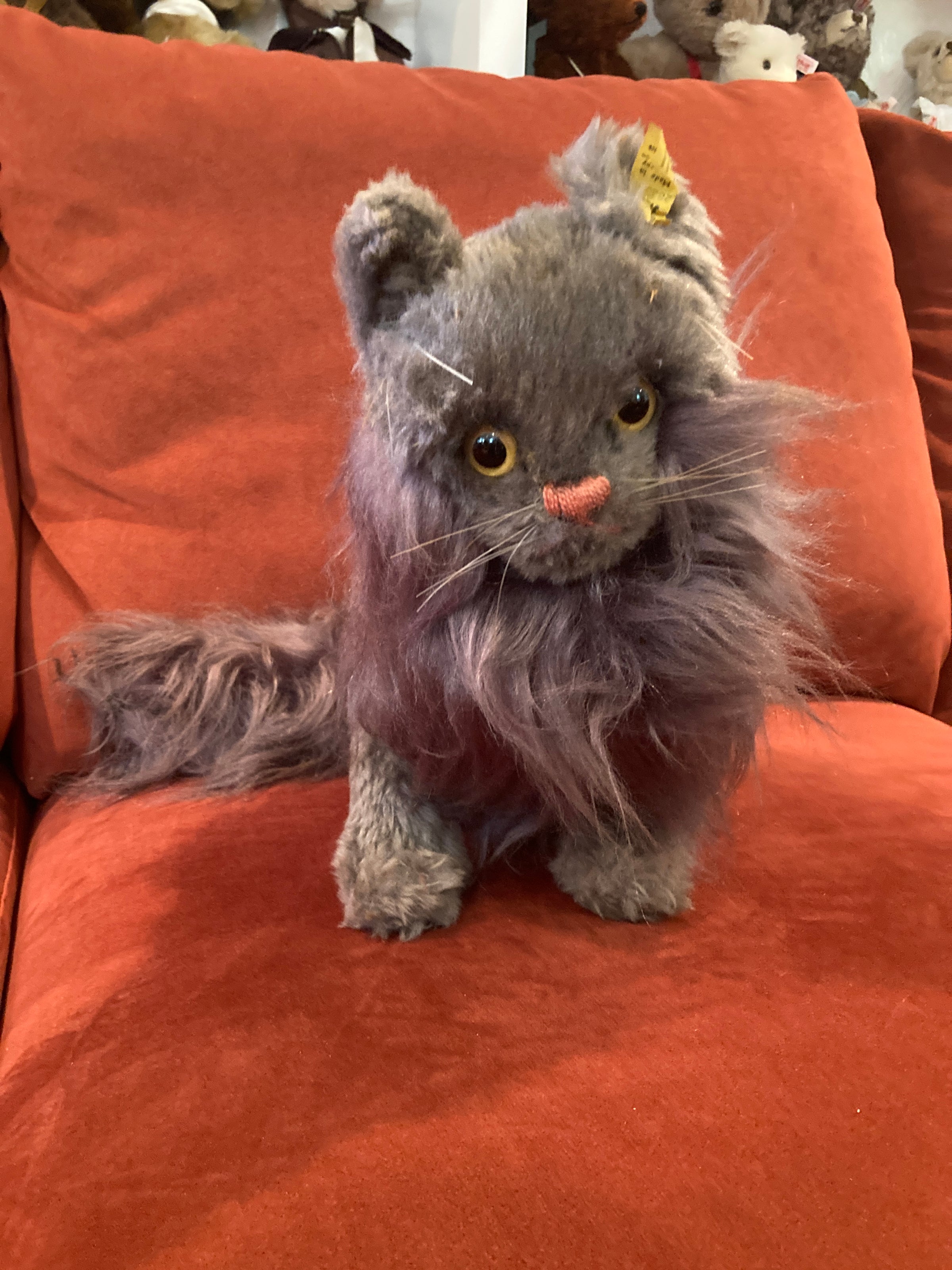 ぬいぐるみシュタイフディーバーキャットネコ猫ねこdiva Steiff Grey Diva Persian Cat With ID | My Site