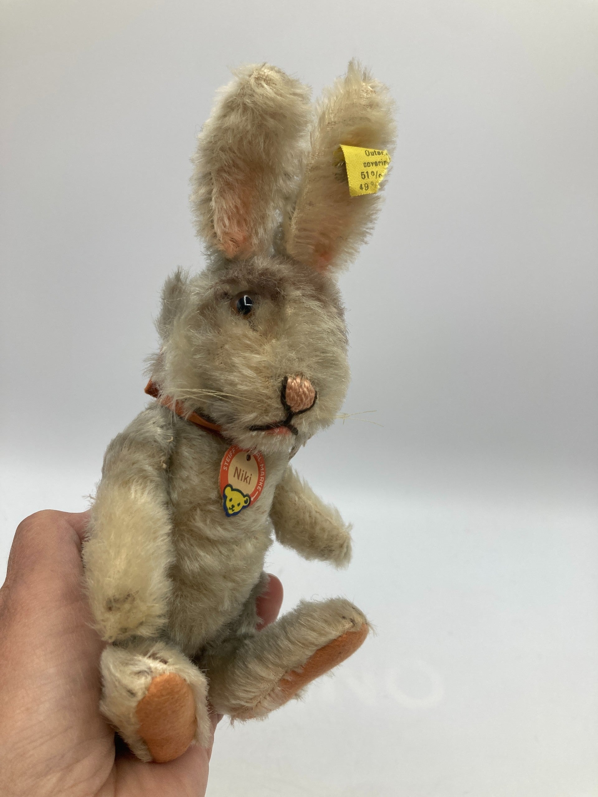 Steiff Earliest Postwar Smaller Fully Jointed Niki Rabbit With All
