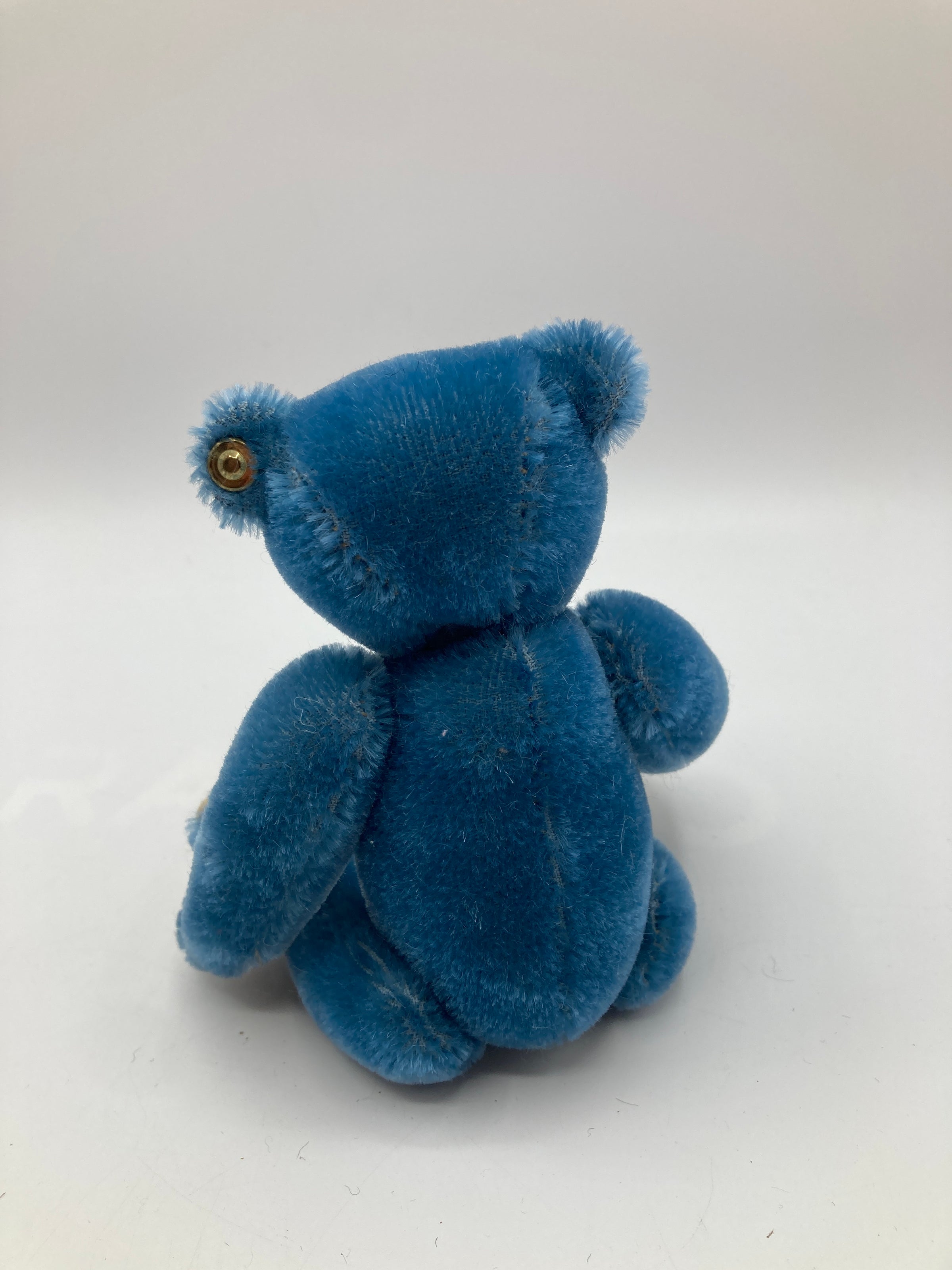 Steiff Smaller Blue Mohair Elliot Teddy Bear Replica With All IDs