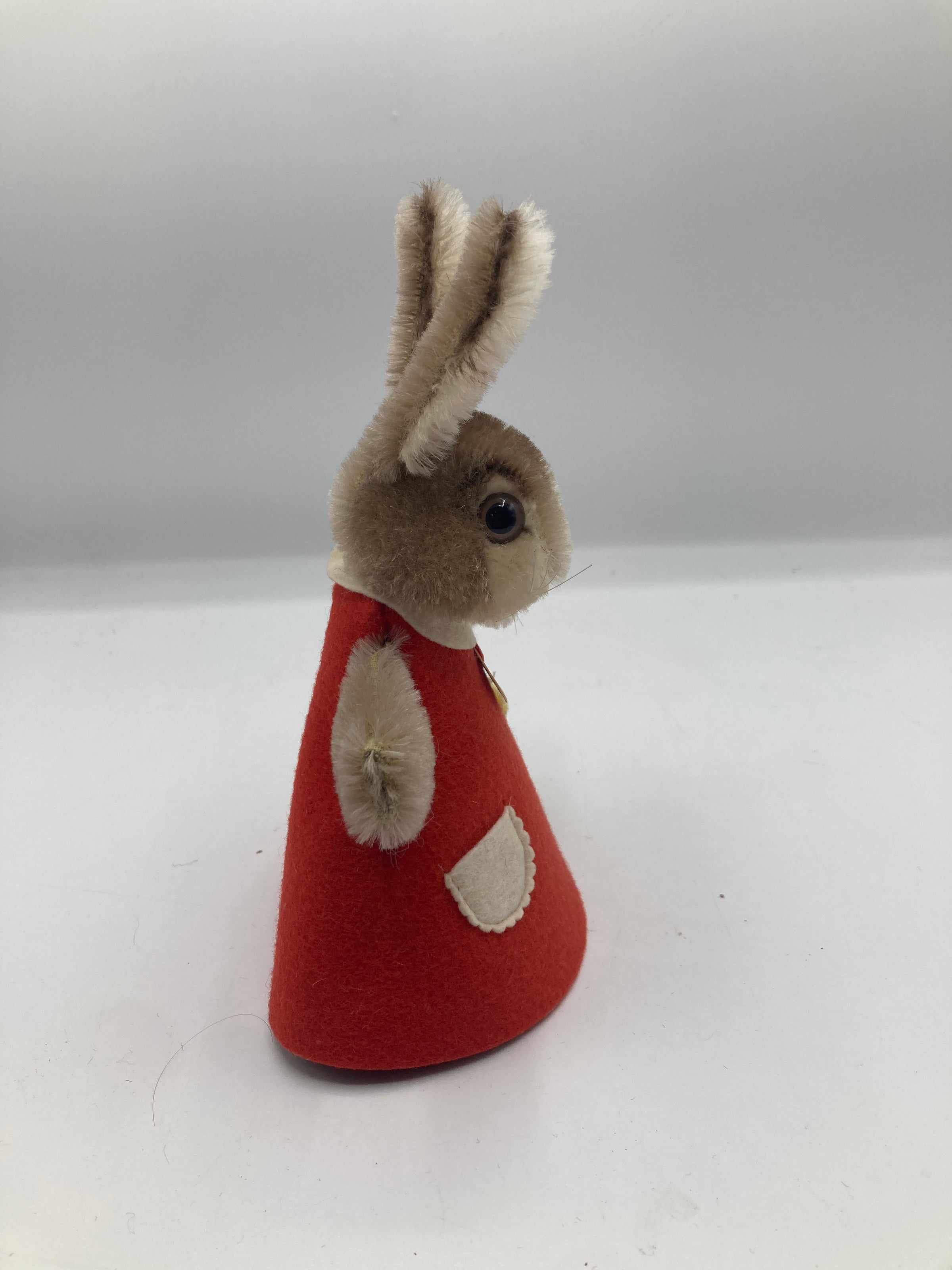 Steiff's Red Felt and Mohair Rabbit Nightcap Animal With All IDs