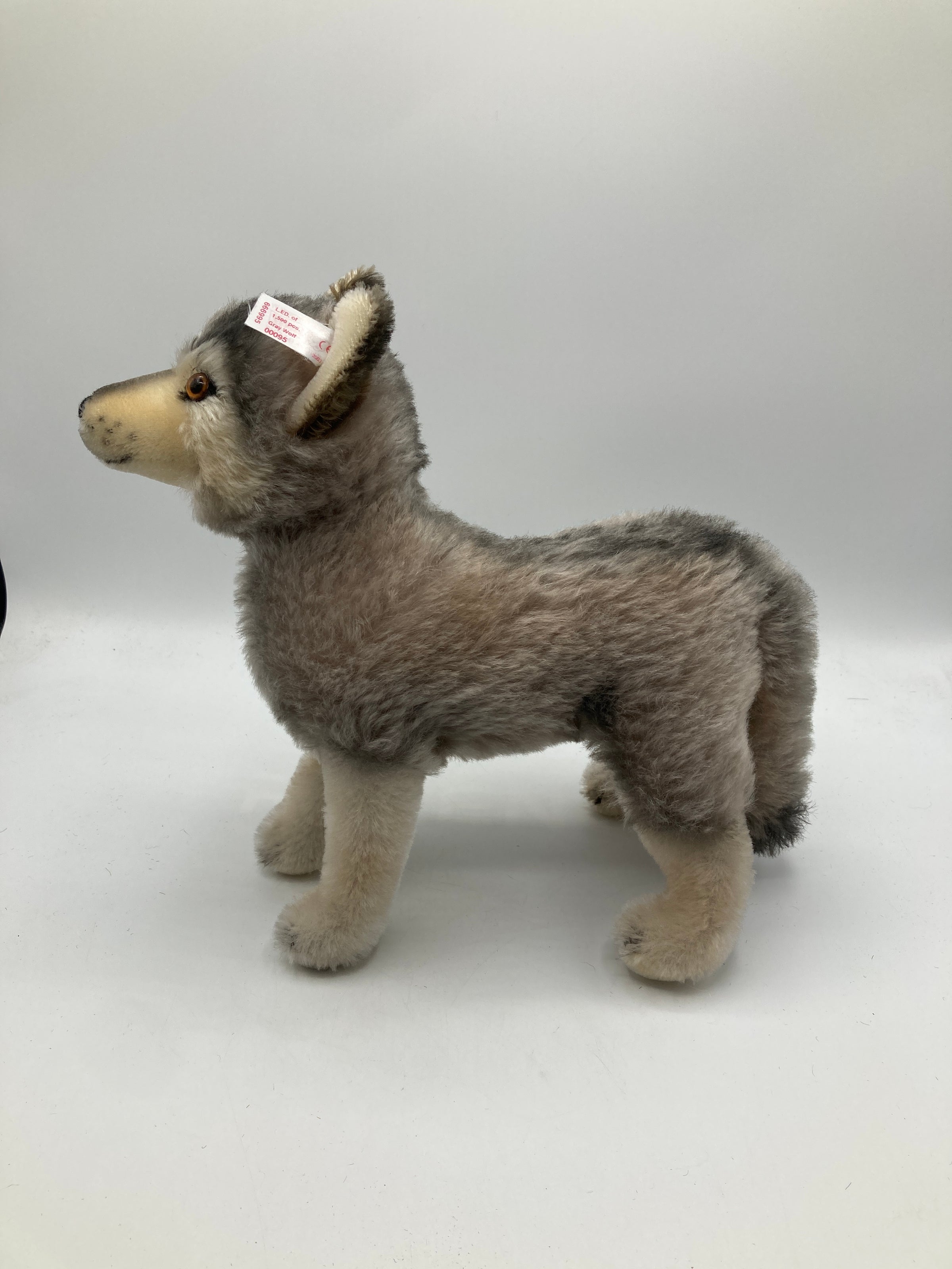 Steiff Standing Grey Mohair Wolf With All IDs | My Site