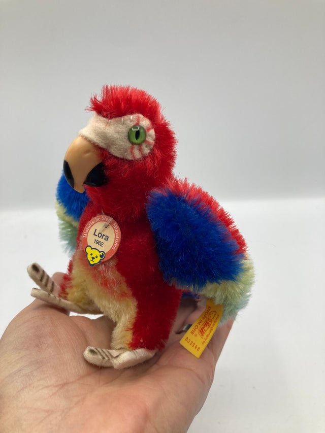 Steiff オウム parrot lora ボタン付 12cm ヴィンテージ Steiff オウム parrot lora ボタン付 12cm ヴィンテージ steiff parrot