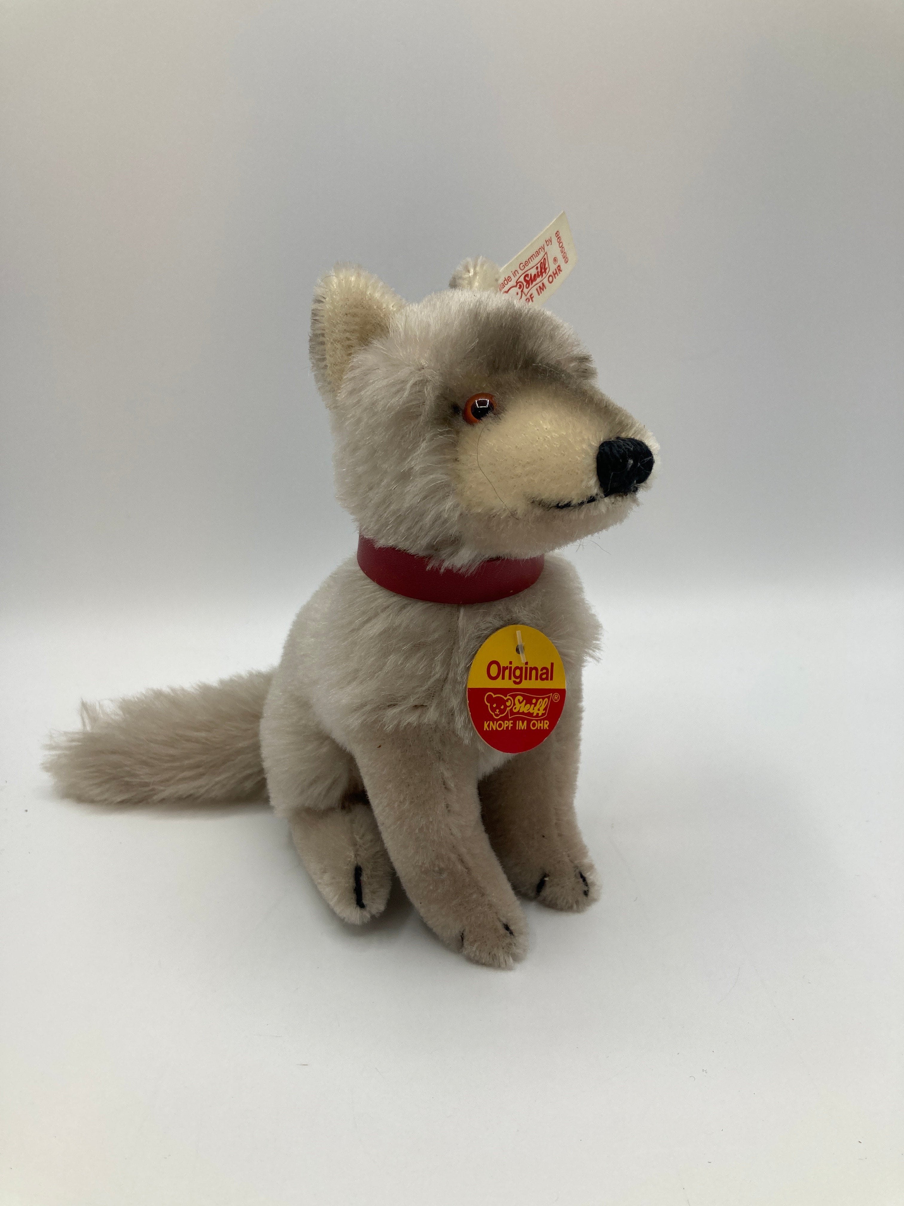 Steiff Sitting Grey Mohair Wolf With All IDs | My Site