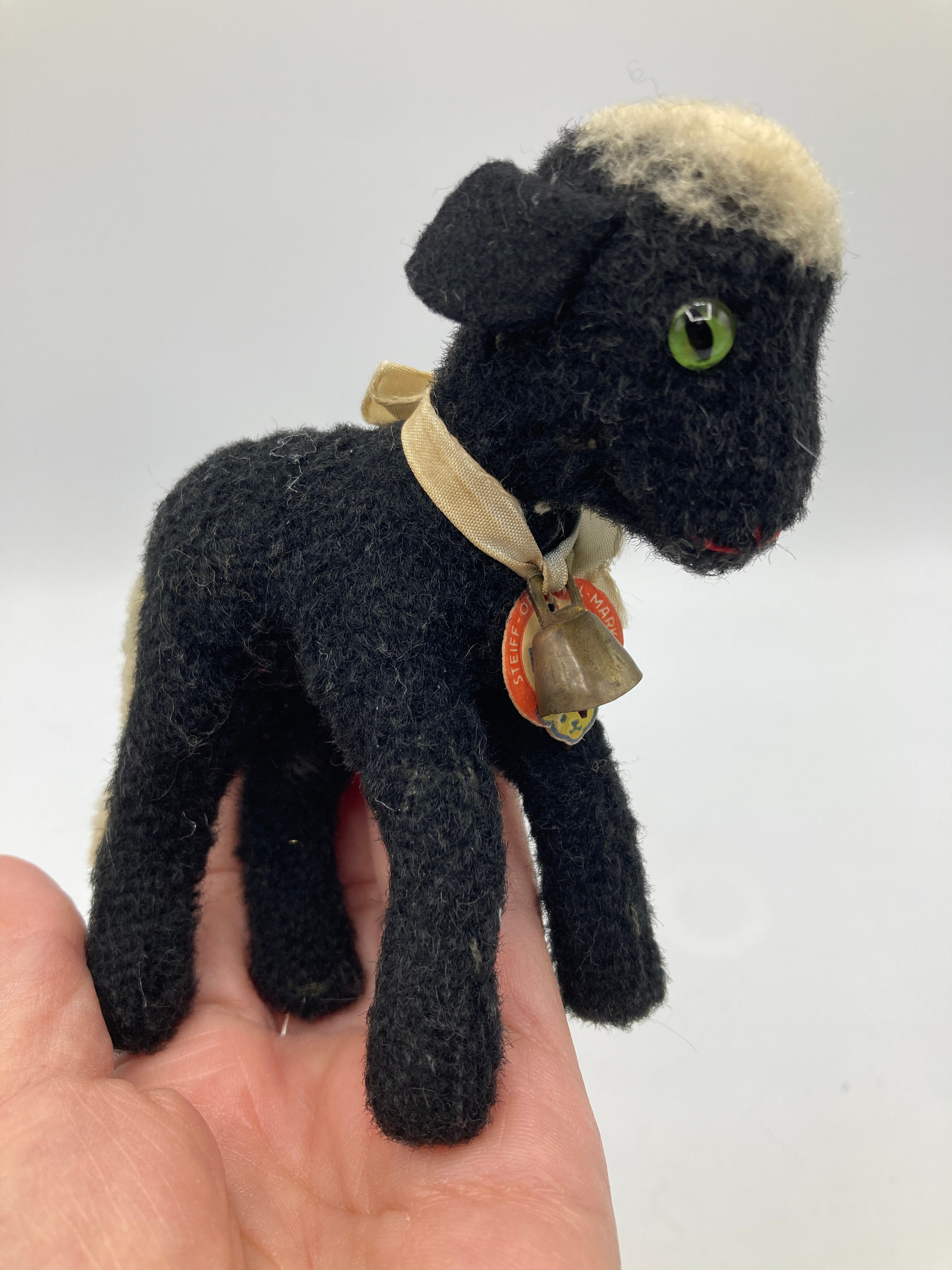 Steiff Smallest Sized Black Lamby Lamb With Green Eyes And ID | My