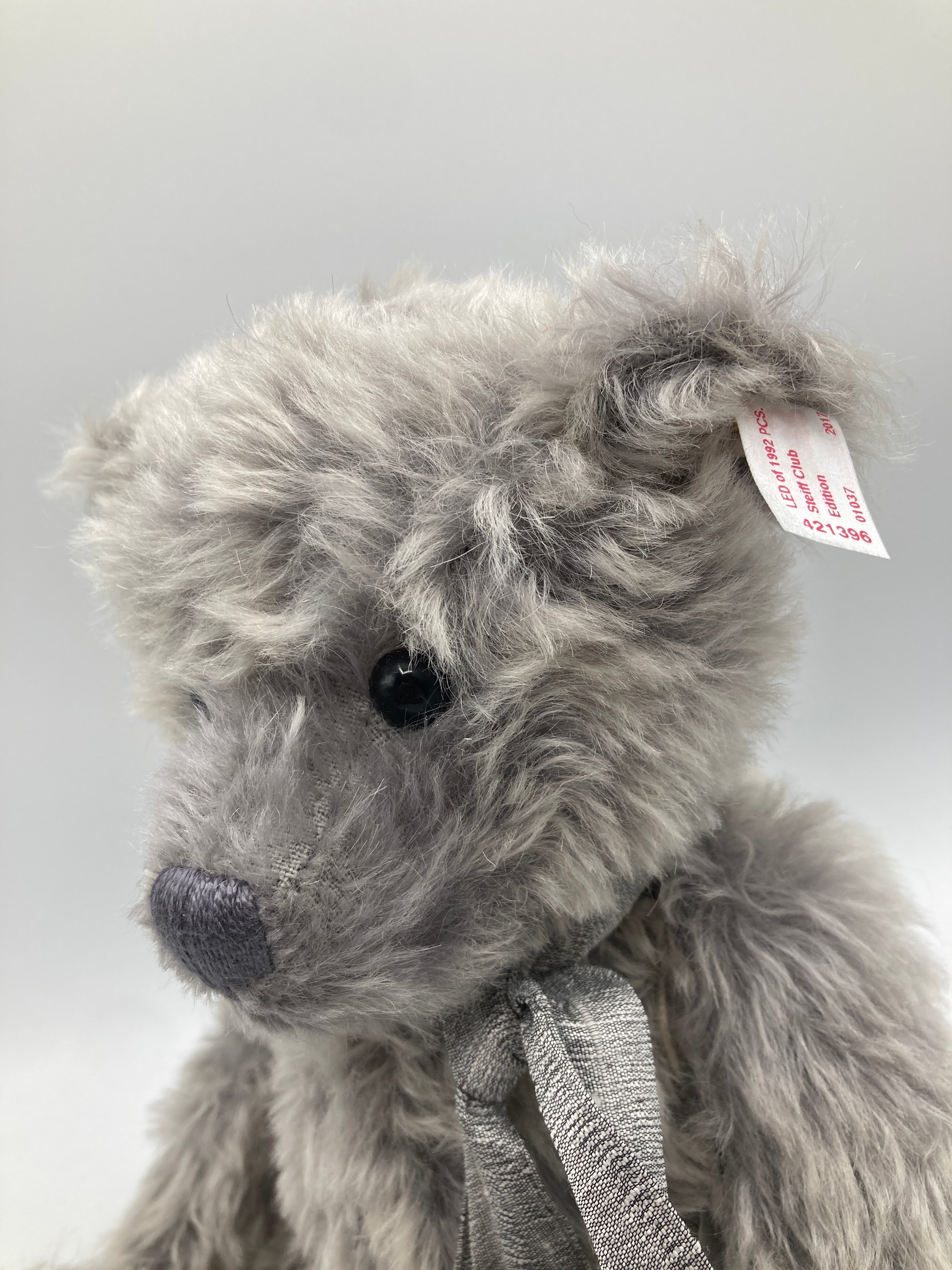 Steiff Club Limited Edition Grey Mohair Teddy Bear With All IDs
