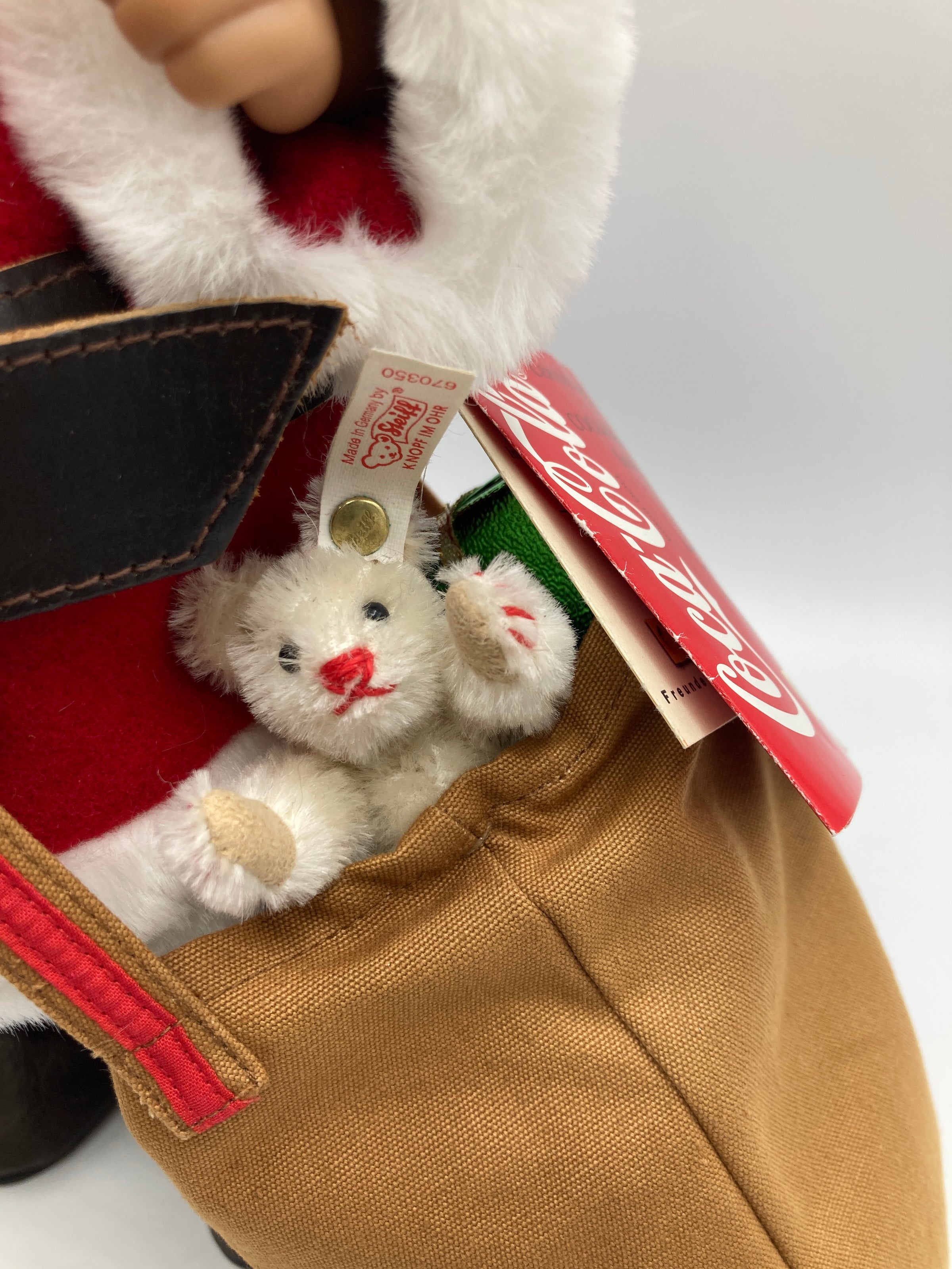 Steiff Limited Edition Coca Cola Santa Claus With Toy Teddy Bear