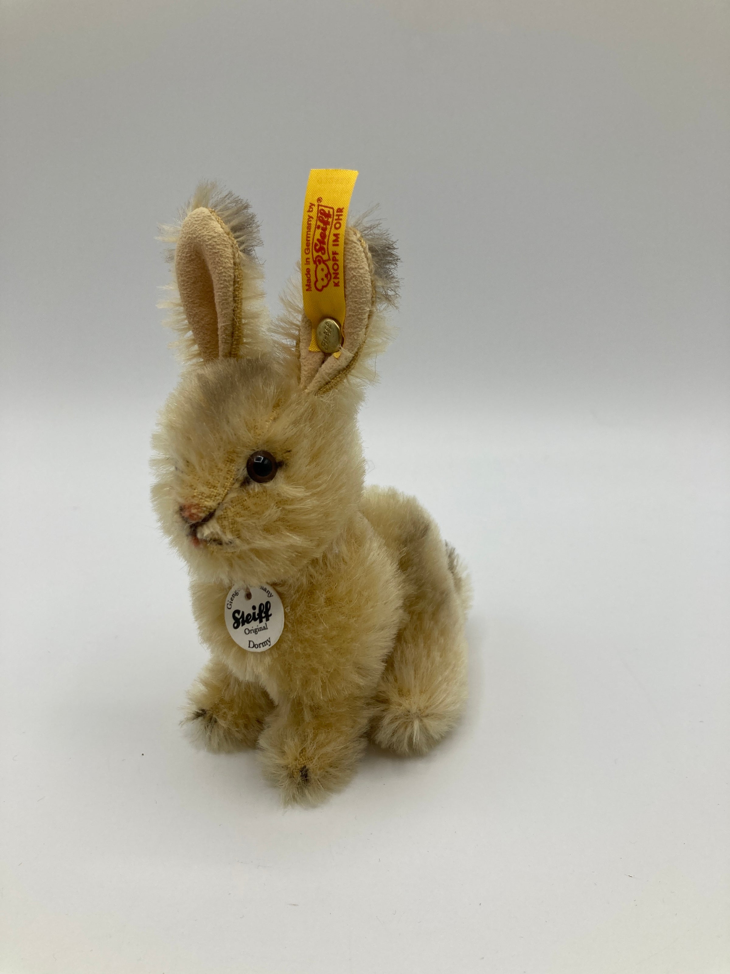 Steiff Sitting Dormy Blonde Mohair Bunny Rabbit With All IDs | My Site