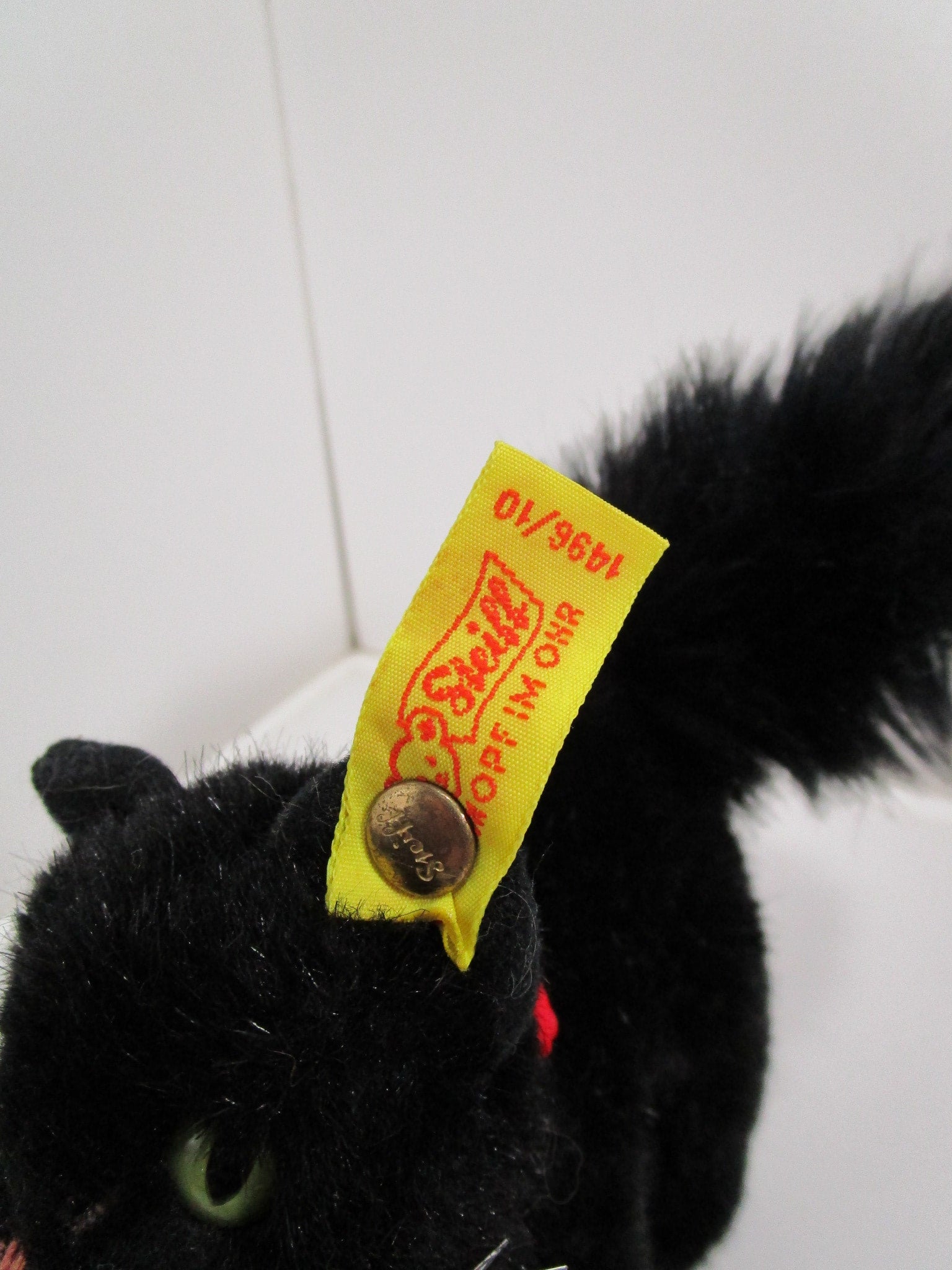 Steiff Black Plush Burri Standing Cat With All IDs | My Site