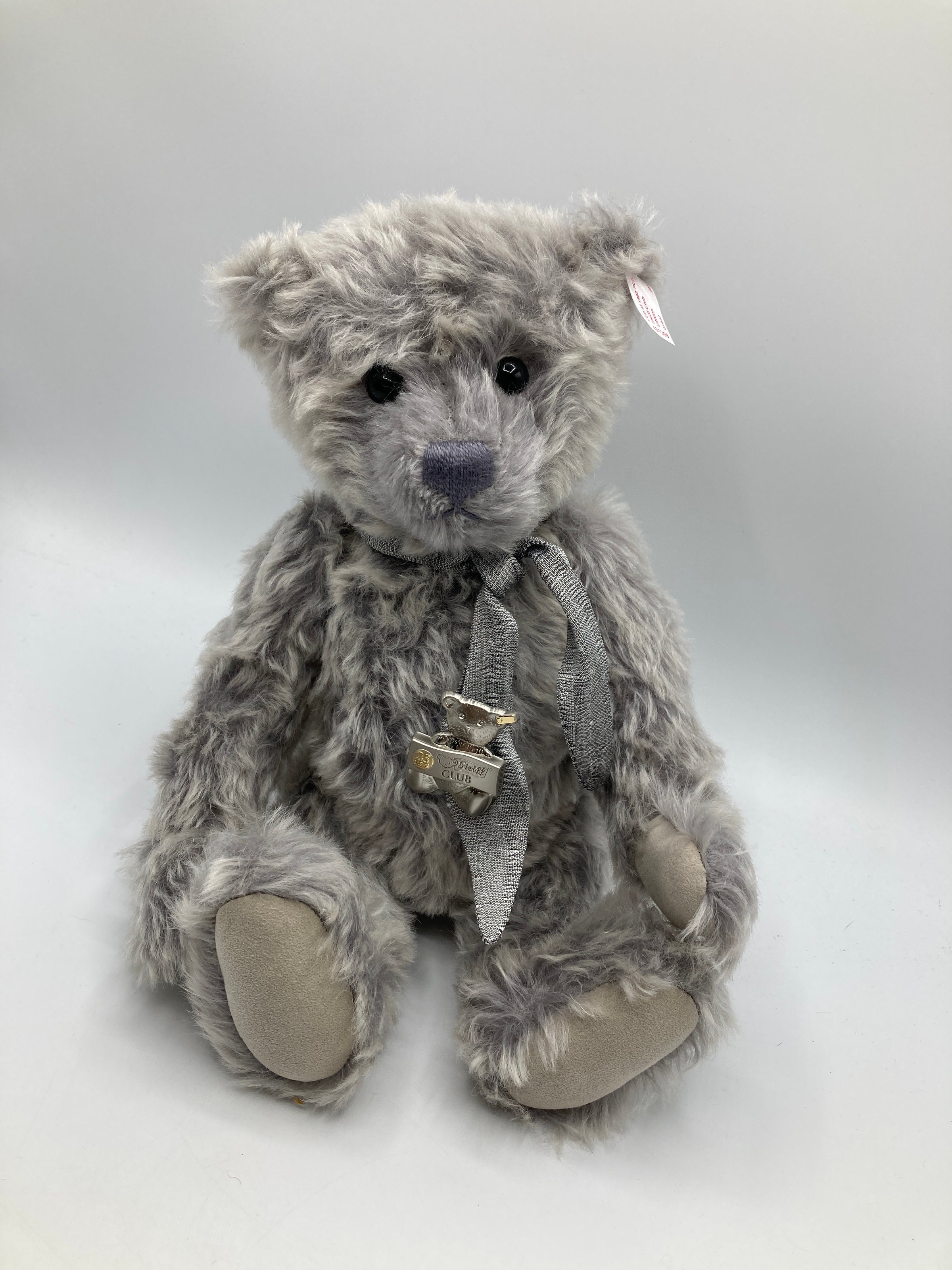 Steiff Club Limited Edition Grey Mohair Teddy Bear With All IDs