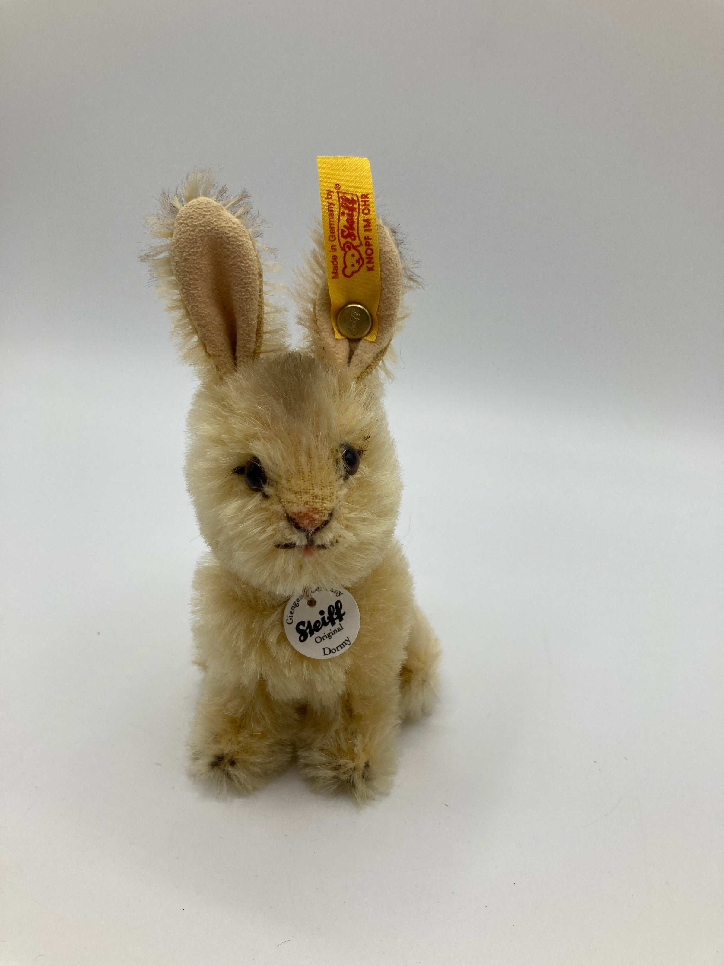 Steiff Sitting Dormy Blonde Mohair Bunny Rabbit With All IDs | My Site