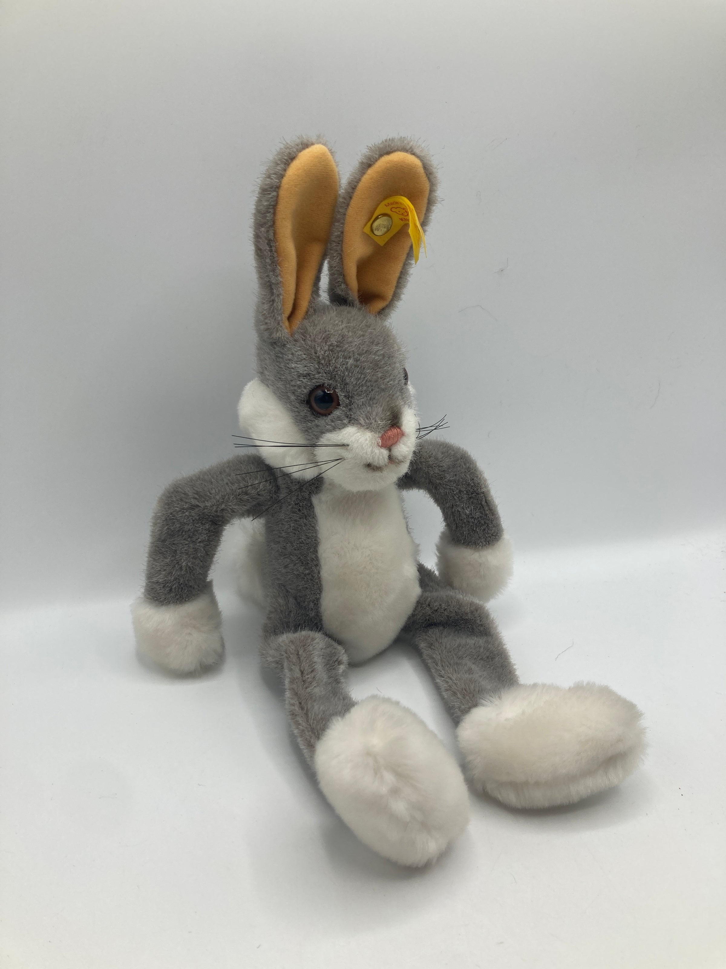 Steiff Grey and White Plush Lulac Rabbit With IDs | My Site
