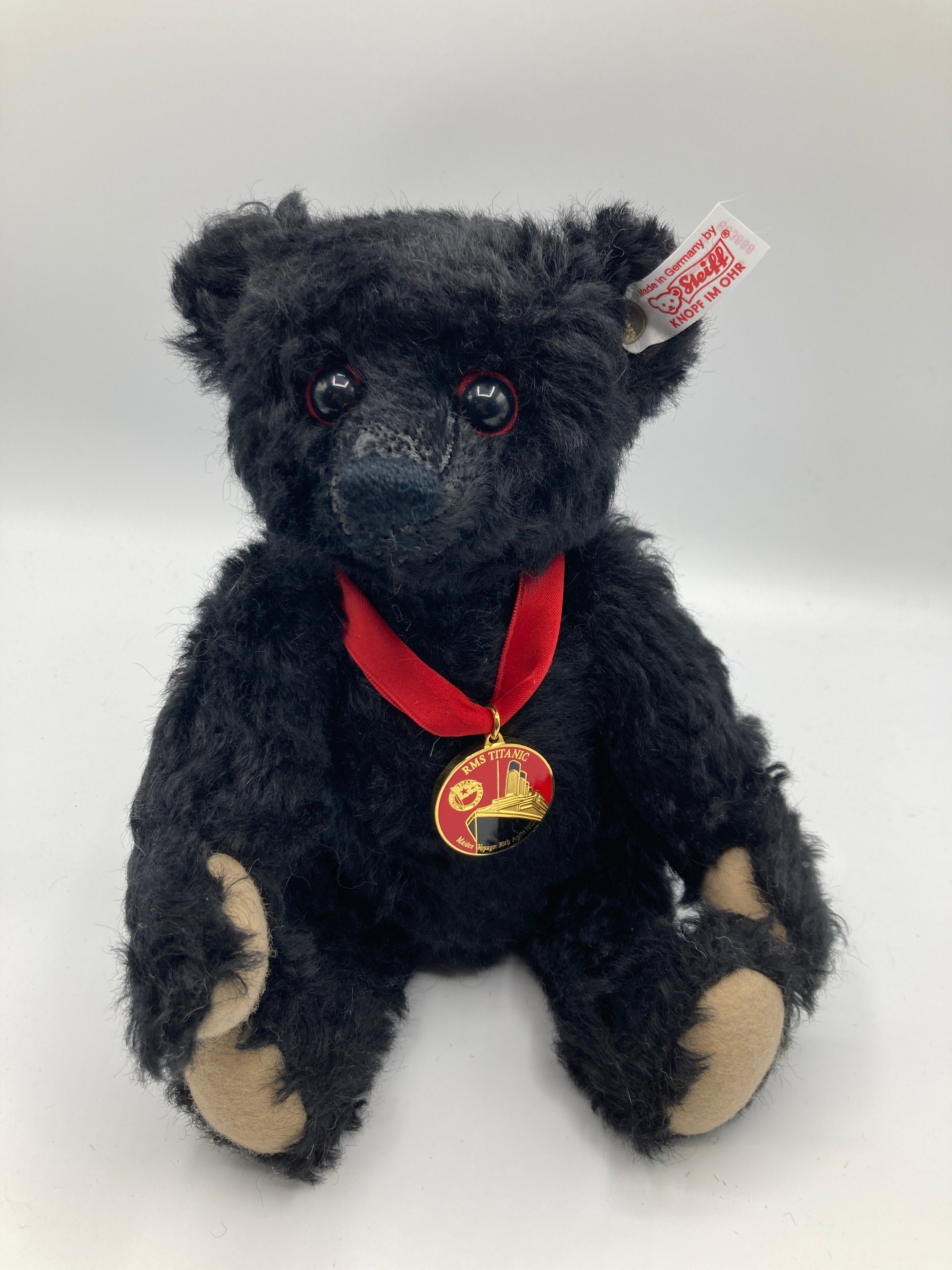 Steiff ヴィンテージ くじら Steiff Limited Edition Black Mohair Titanic Mourning Bear With All