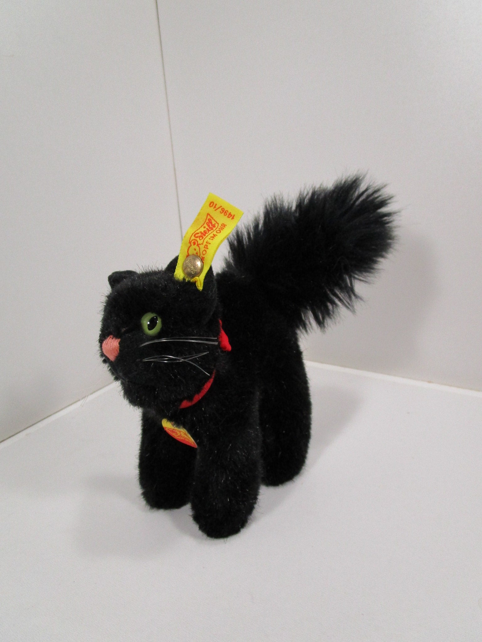 Steiff Black Plush Burri Standing Cat With All IDs | My Site