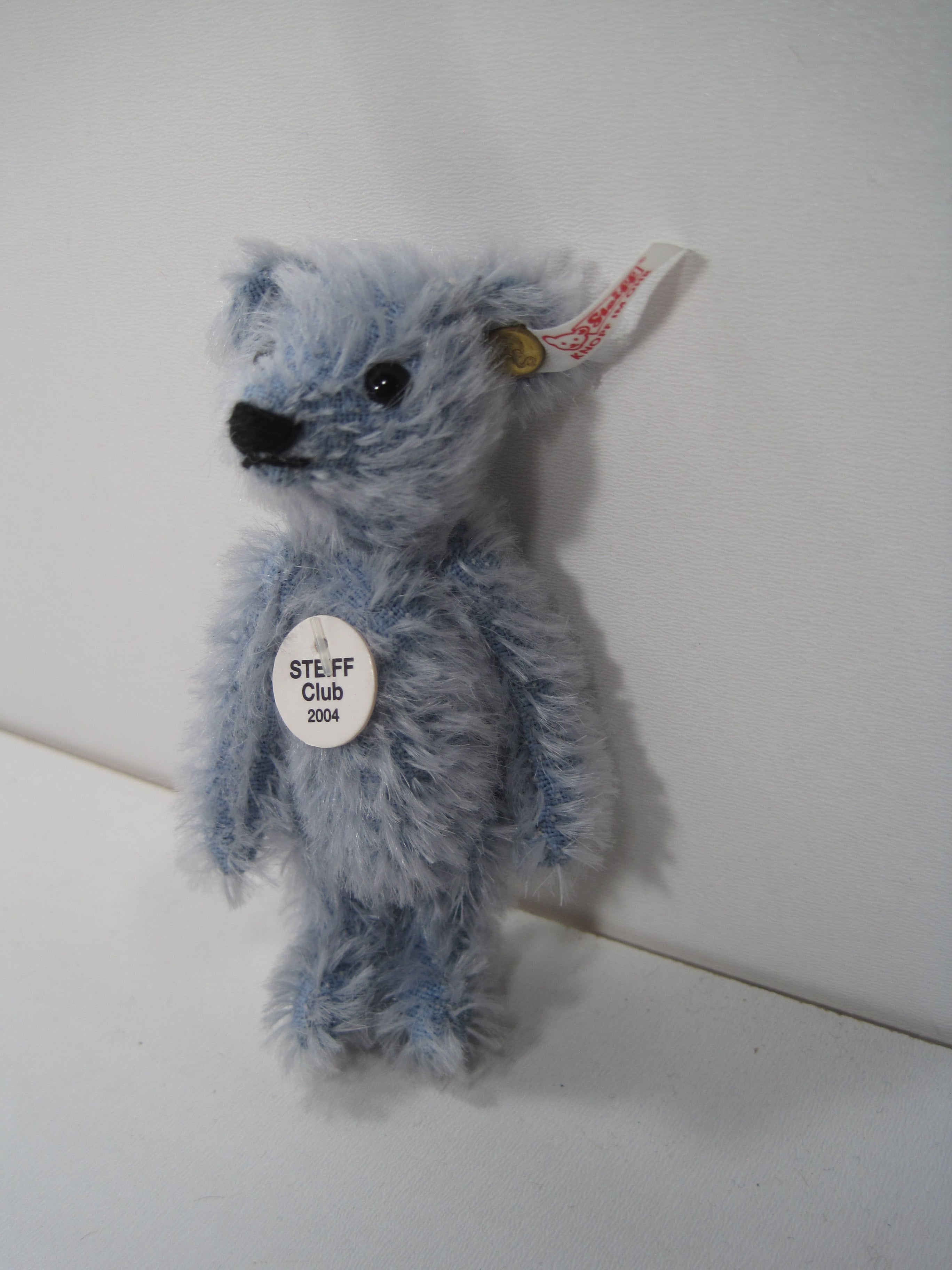 Steiff Tiny Blue Fully Jointed Teddy Bear With All IDs steiffgal