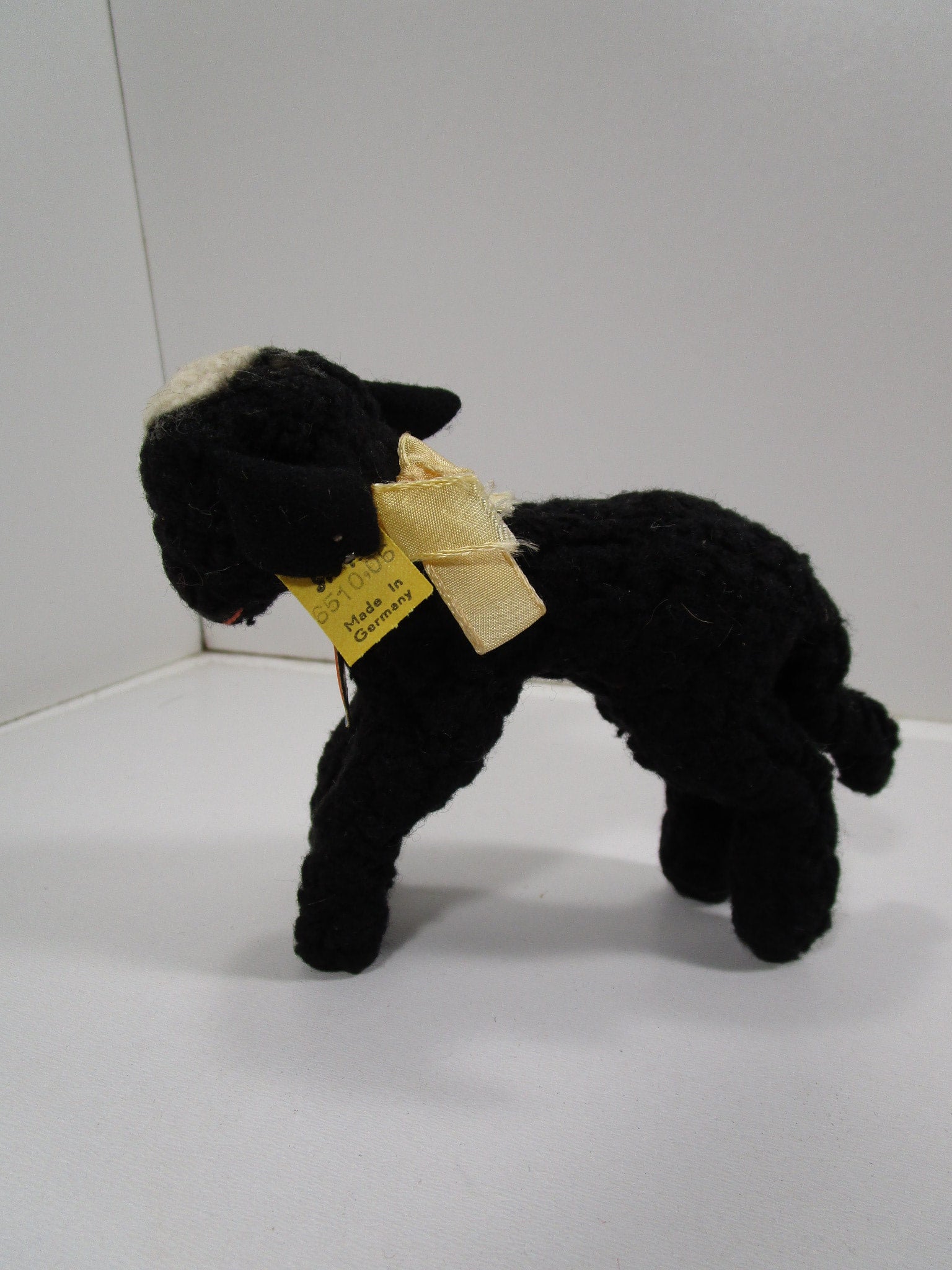 ヴィンテージ シュタイフ ペルシャラムのSwaple 黒羊 Steiff ドイツ Vintage Steiff Swapl Small Persian Black Lamb Sheep 10cm 1957-66