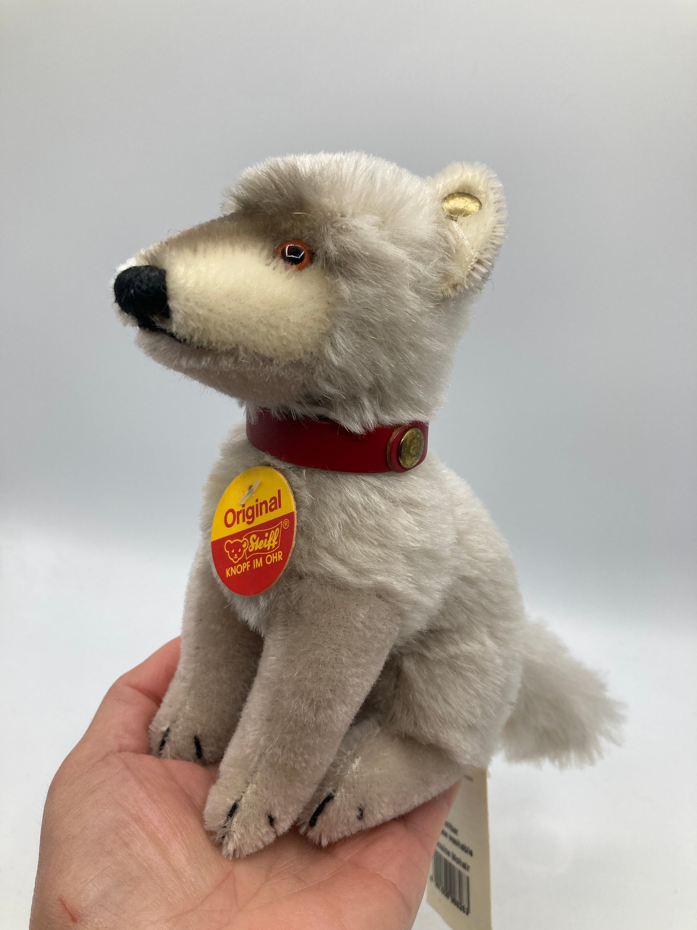 Steiff Sitting Grey Mohair Wolf With All IDs | My Site