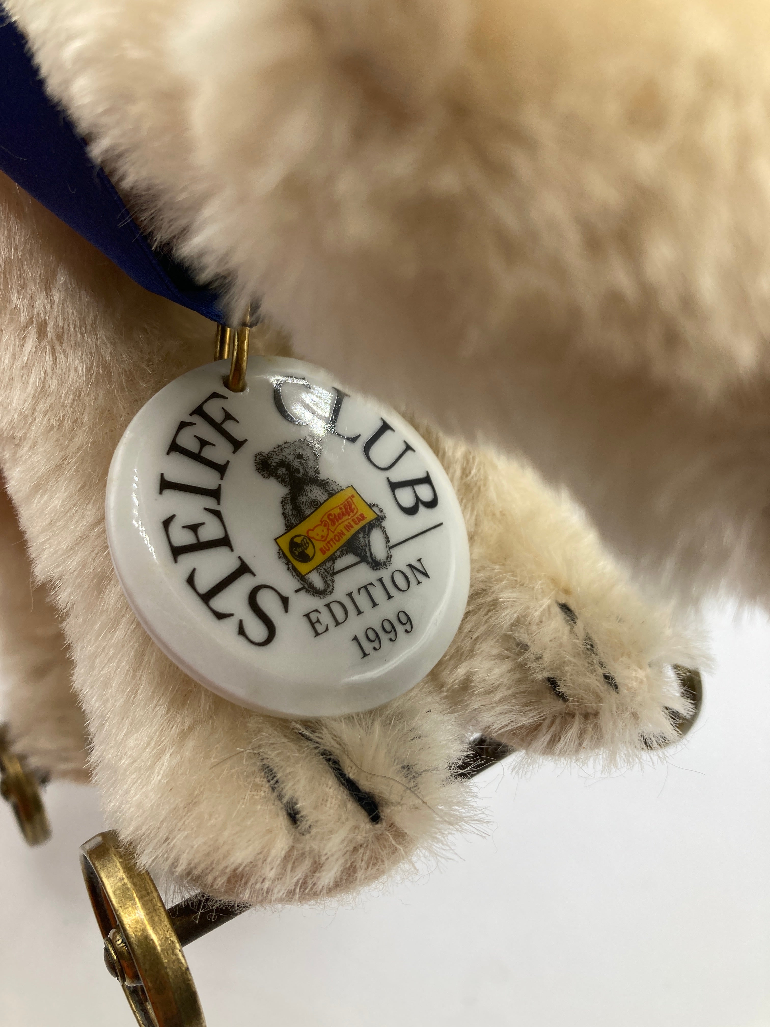 Steiff White Mohair Polar Bear on Wheels Replica With All IDs | My