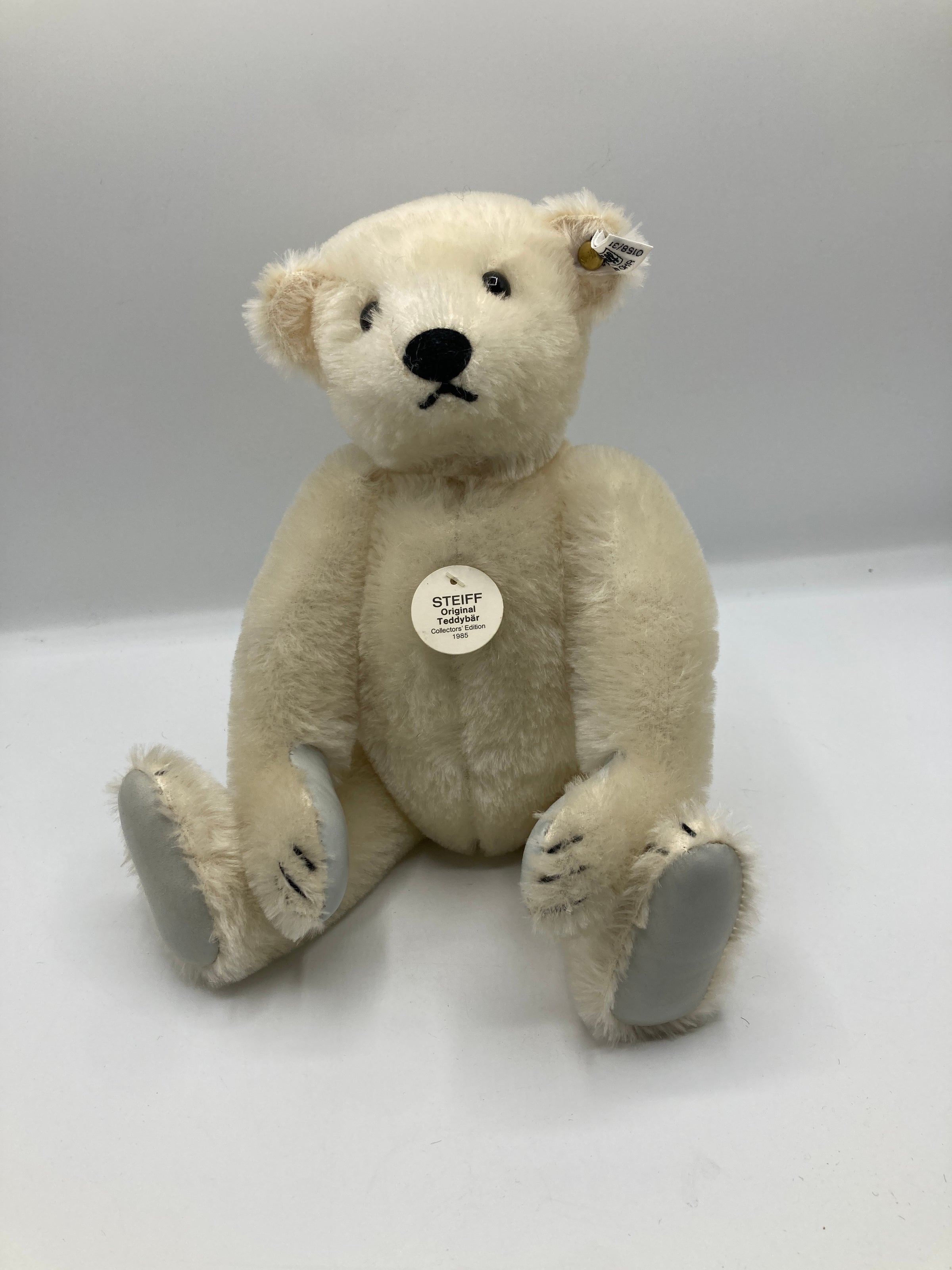 Steiff Medium Sized White Mohair Margaret Strong Bear With All IDs