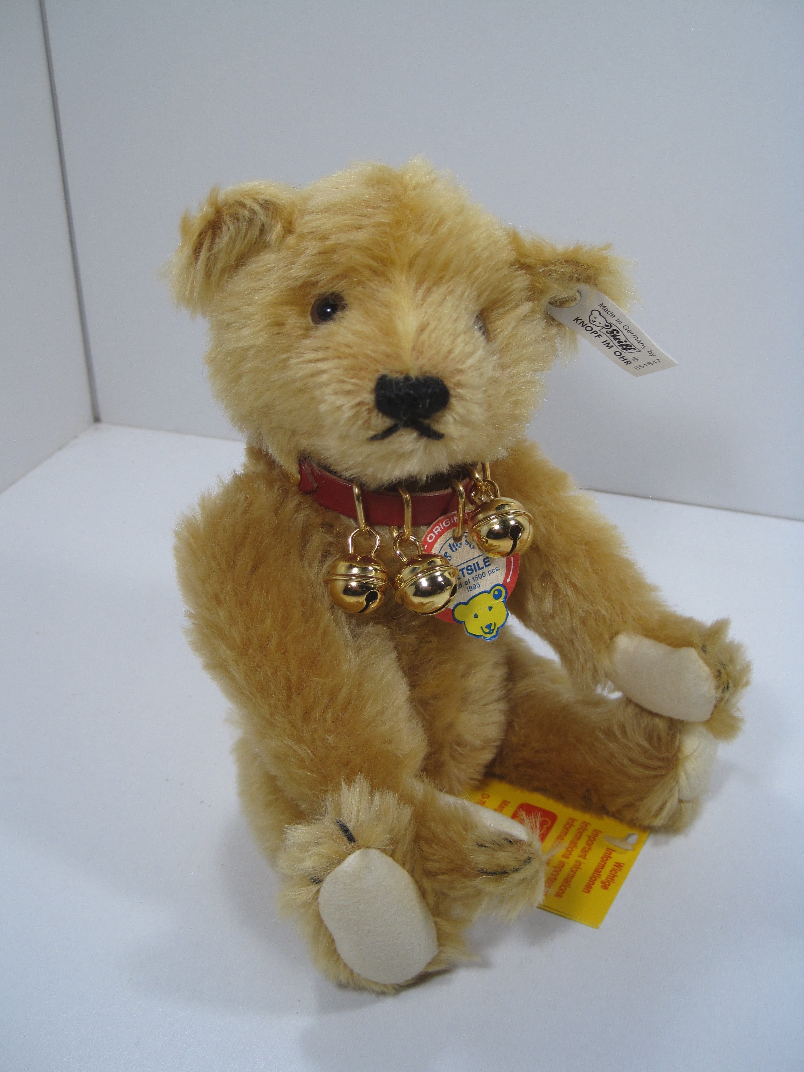 Steiff Petsile Teddy Bear With Jingle Bell Collar And All