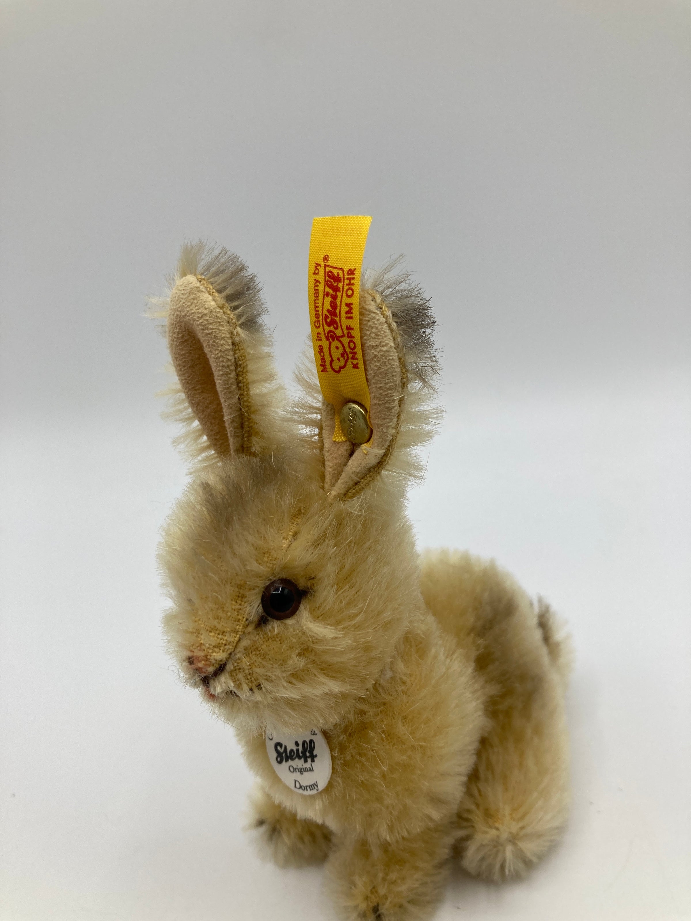 Steiff Sitting Dormy Blonde Mohair Bunny Rabbit With All IDs | My Site