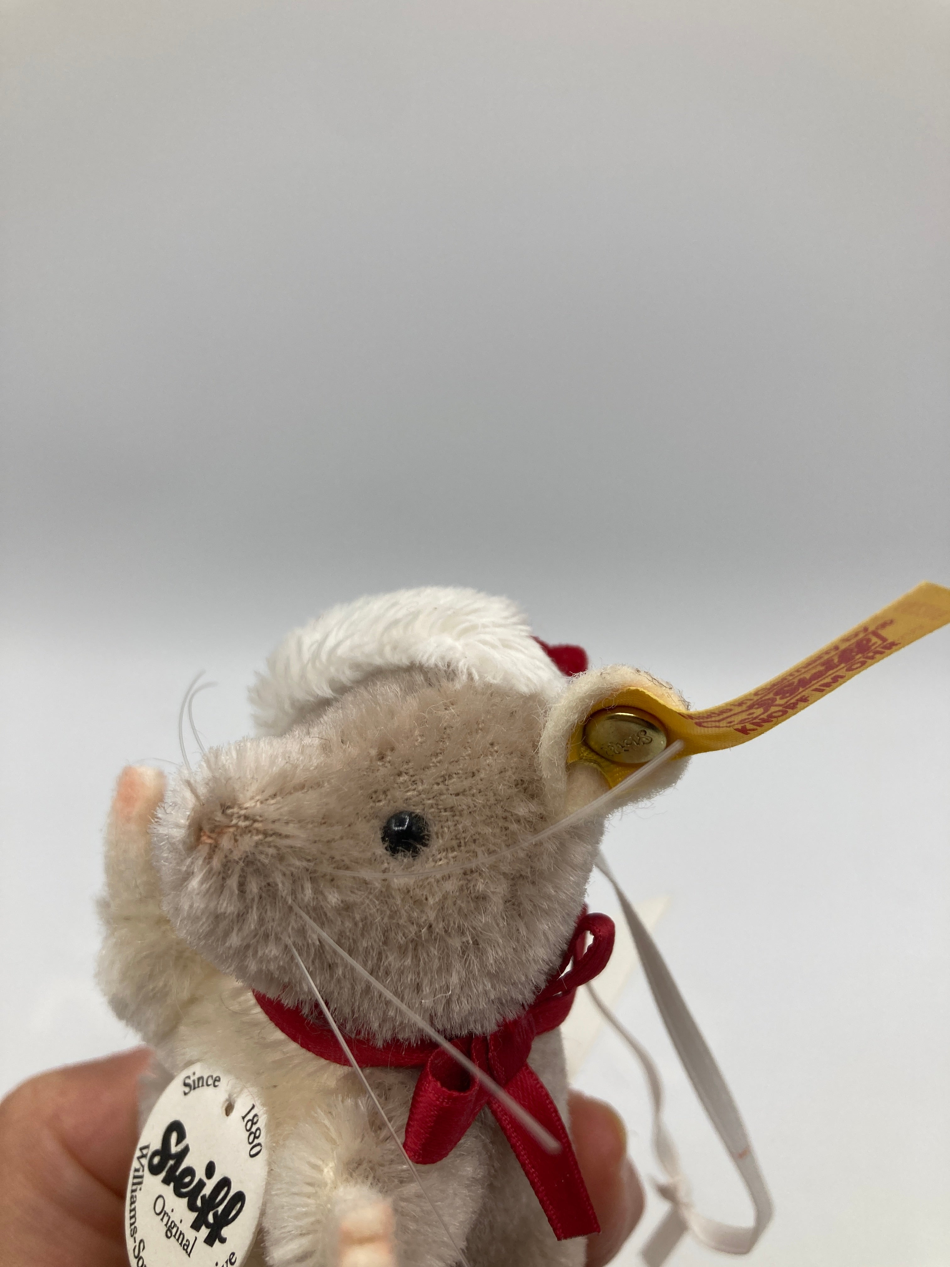 Steiff Mohair Mouse Ornament For William Sonoma With All IDs | My Site