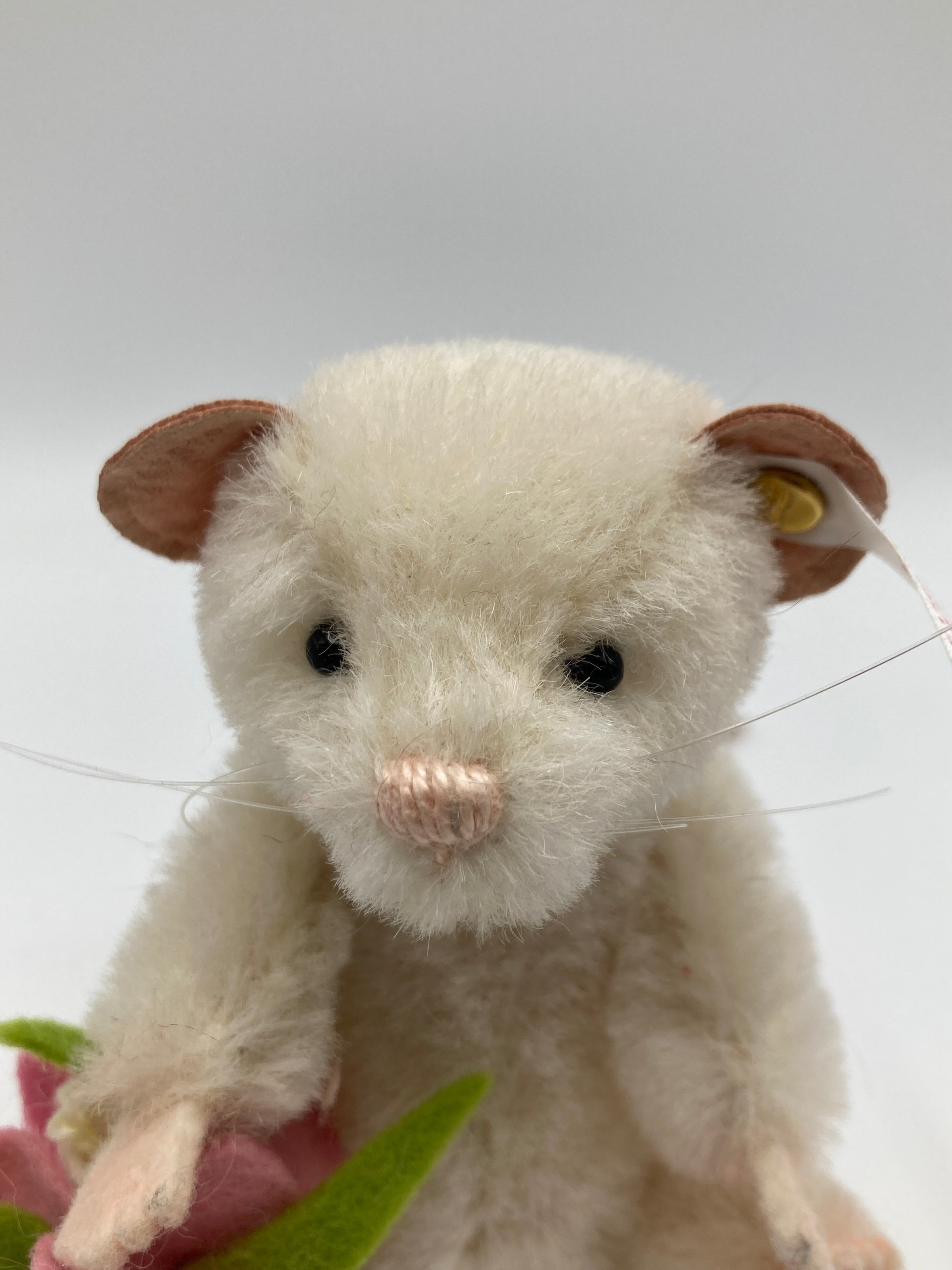 Steiff White Alpaca Lizzy Mouse with Flowers Limited Edition With