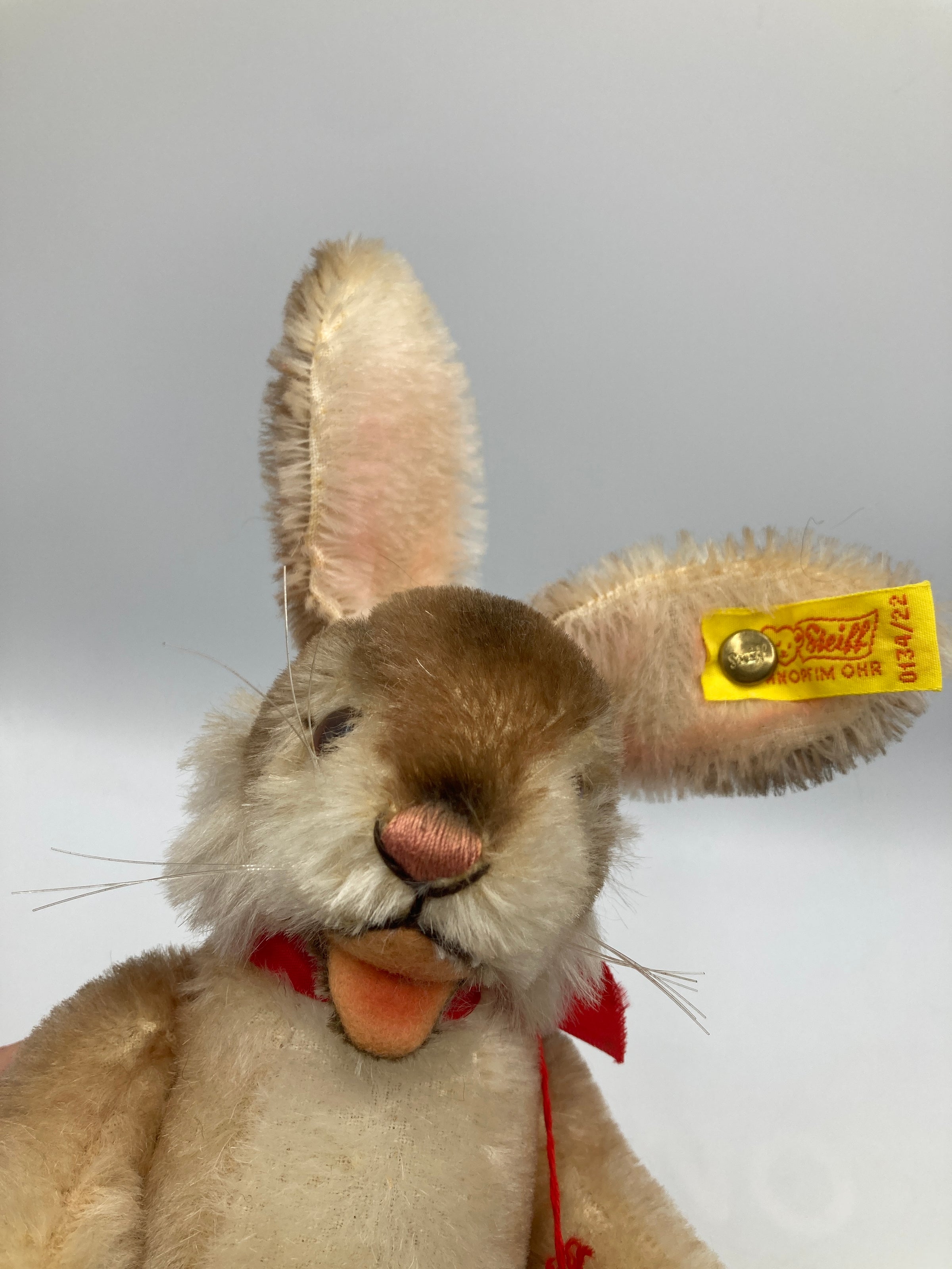 Steiff Smallest Replica Fully Jointed Mohair Niki Rabbit With IDs