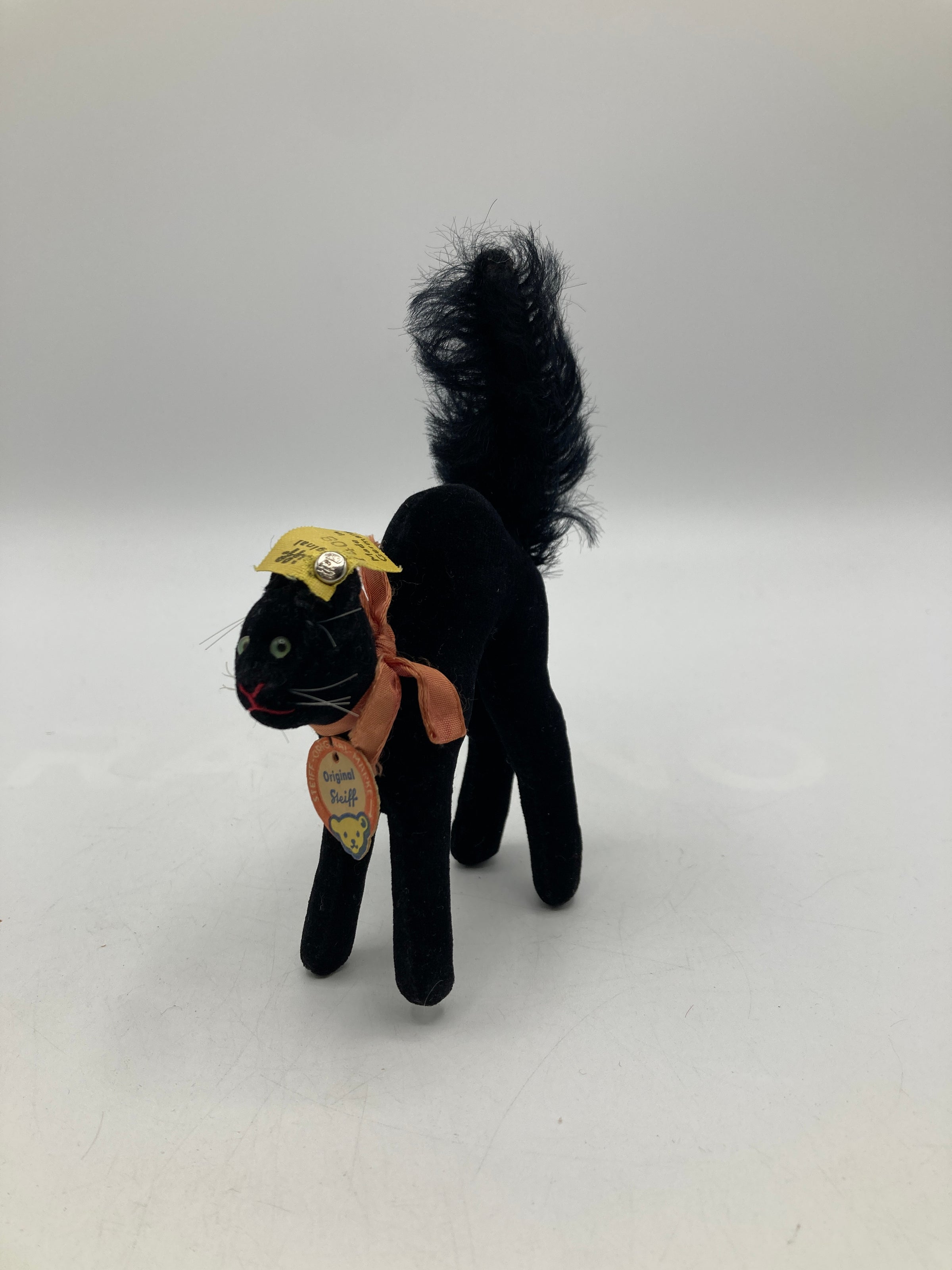 Steiff Smallest Black Velvet And Mohair Scary Tom Cat With All IDs