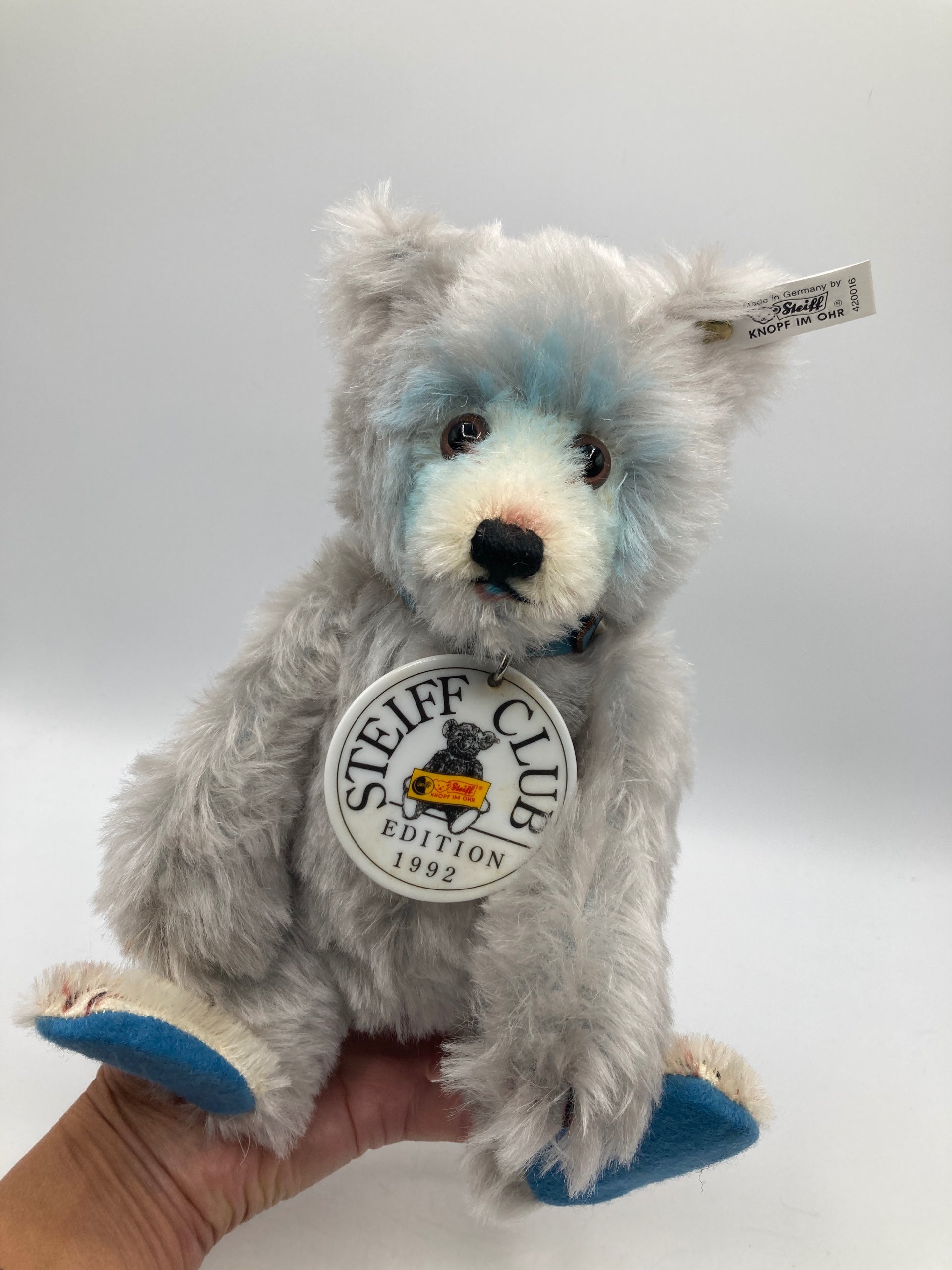 Steiff Gorgeous Limited Edition Purple Grey Mohair Teddy Baby With