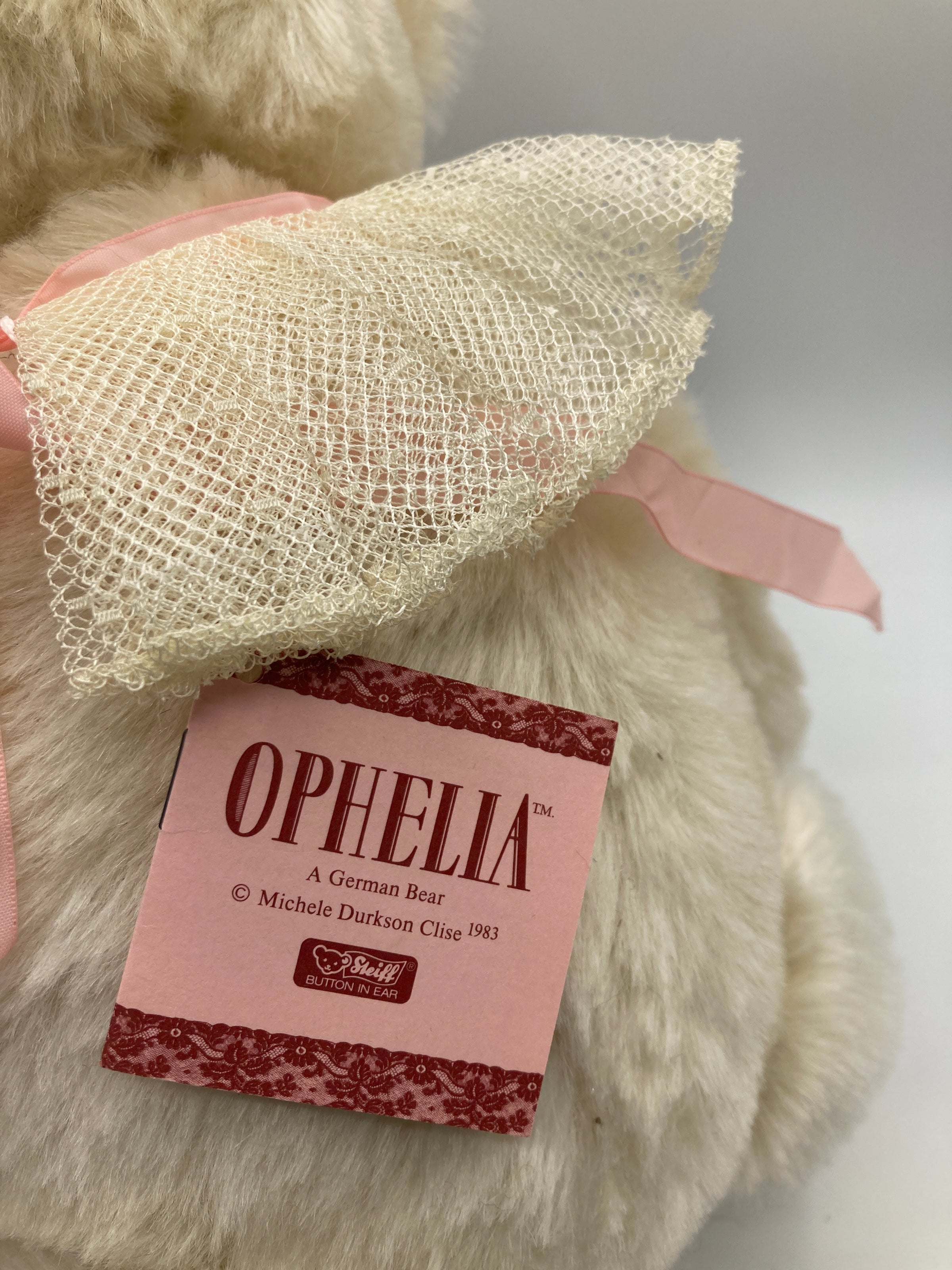 Steiff White Ophelia Teddy Bear With All IDs | My Site
