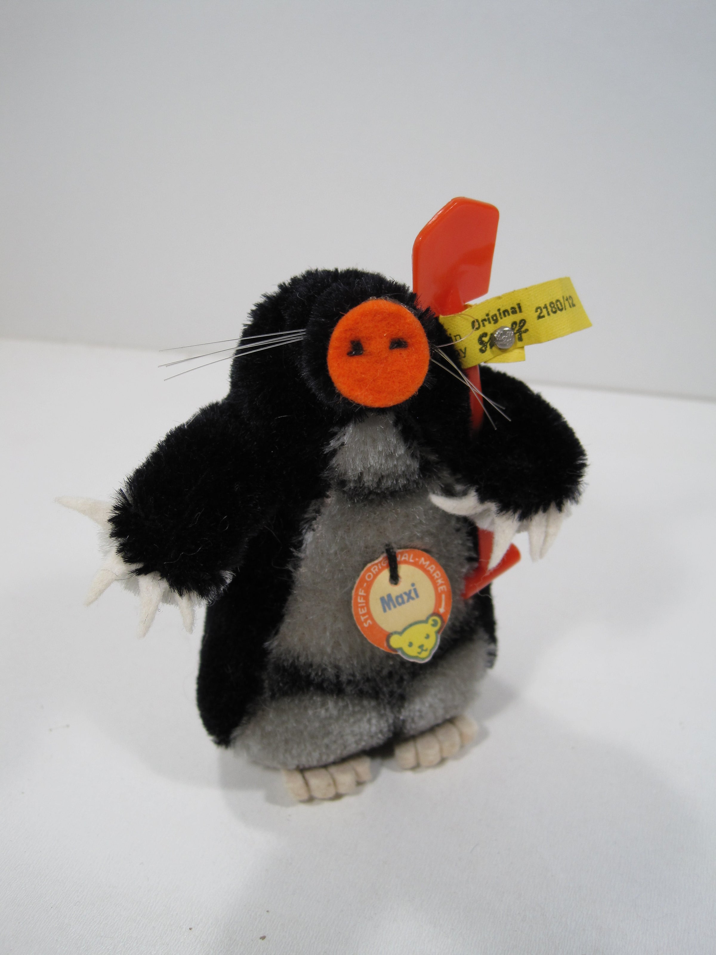 Steiff Mohair Maxi Mole With A Red Shovel and All IDs | My Site