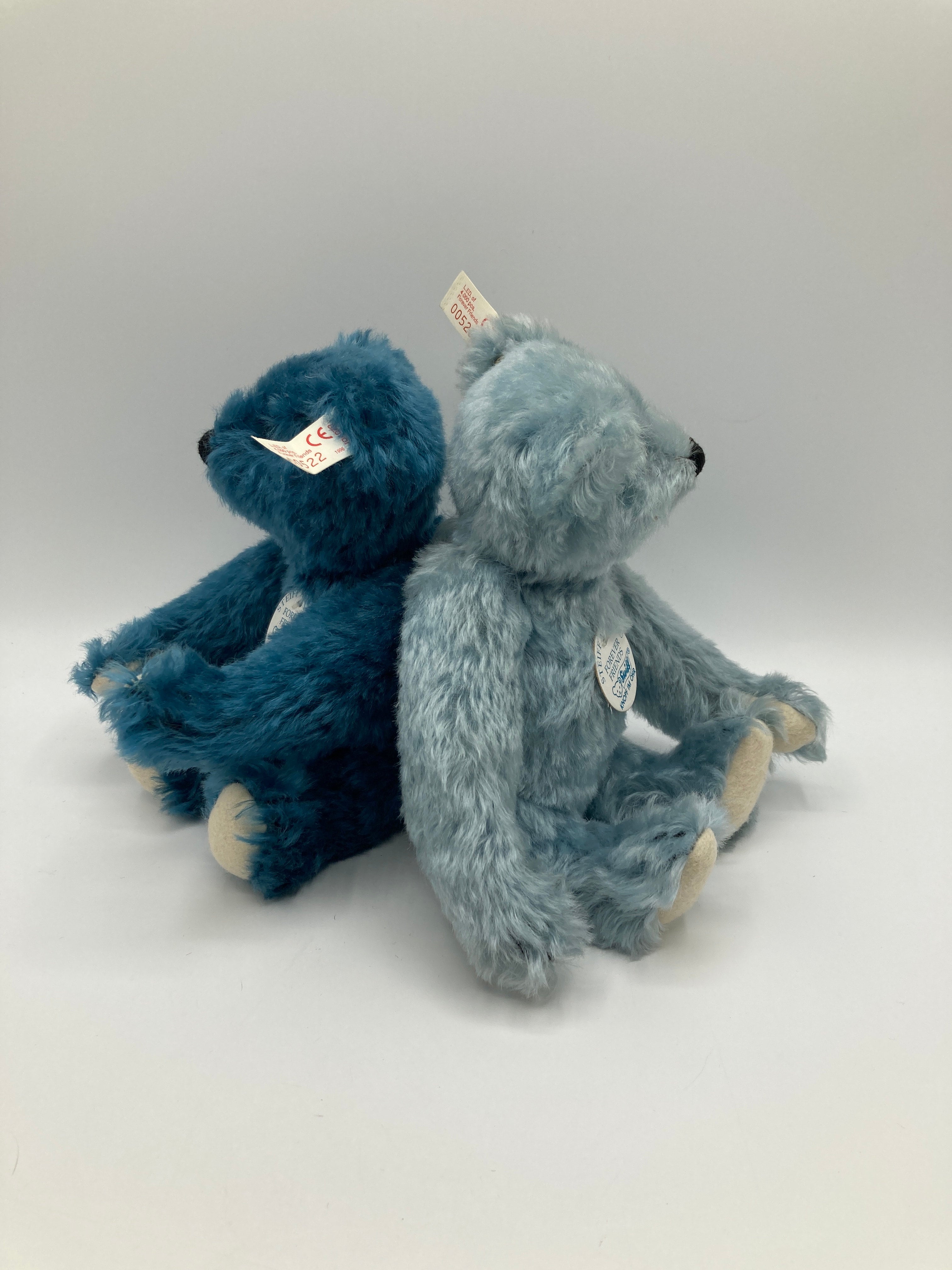 Steiff Blue Mohair Forever Friends Teddy Bear Pair With All IDs 