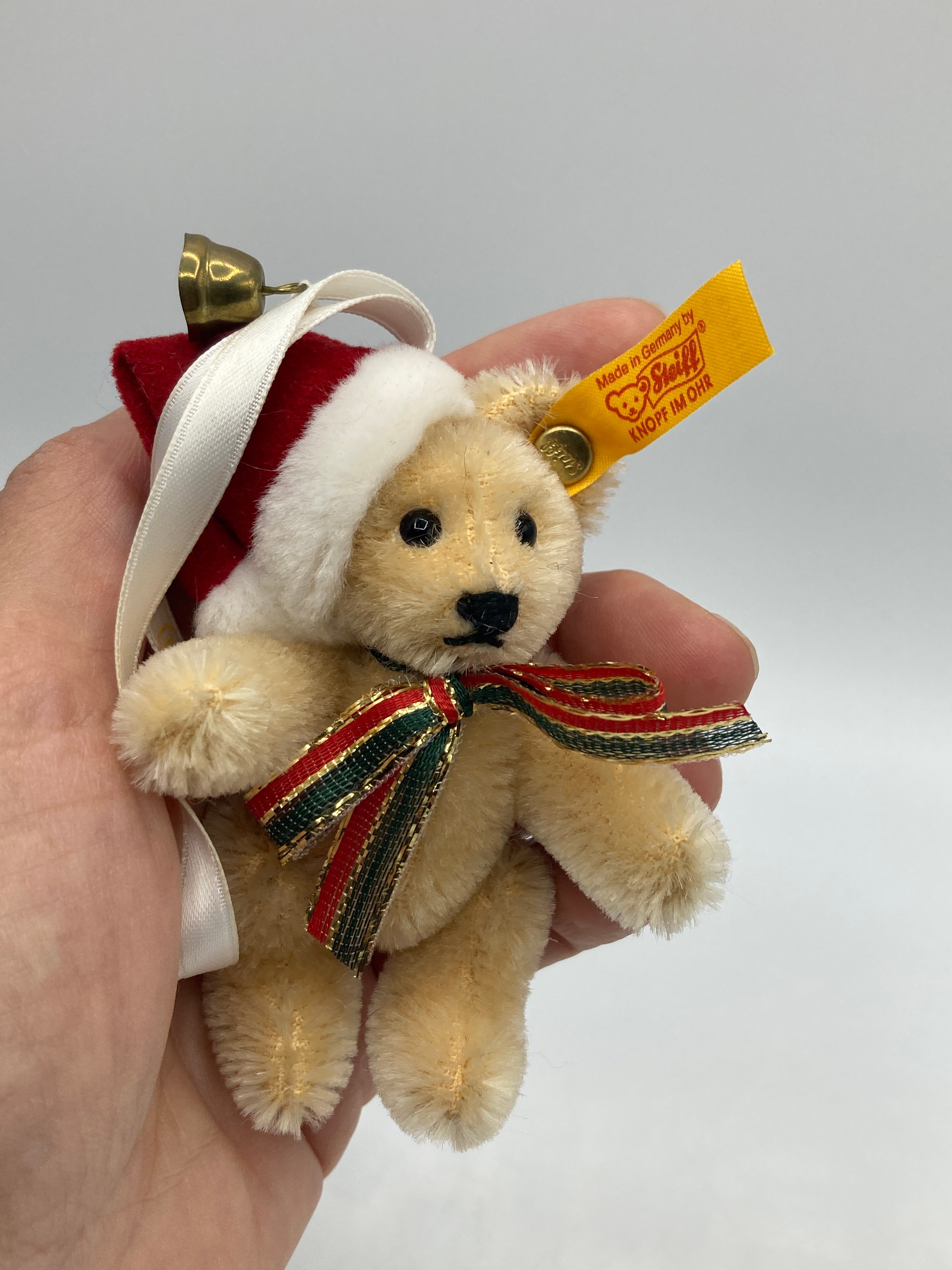 Steiff Blonde Christmas Teddy Ornament Made for Kathe Wohlfahrt