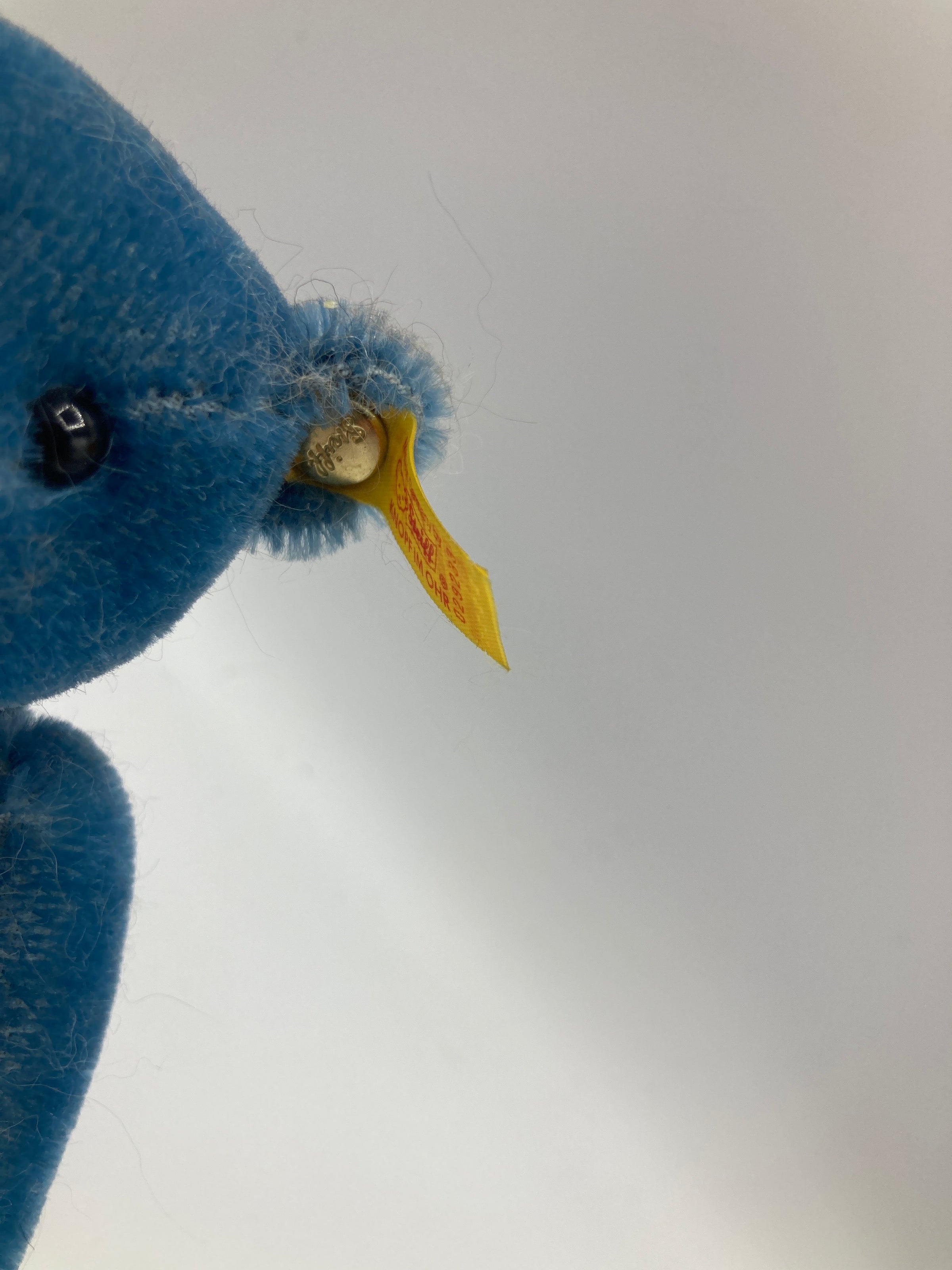 Steiff Smaller Blue Mohair Elliot Teddy Bear Replica With All IDs