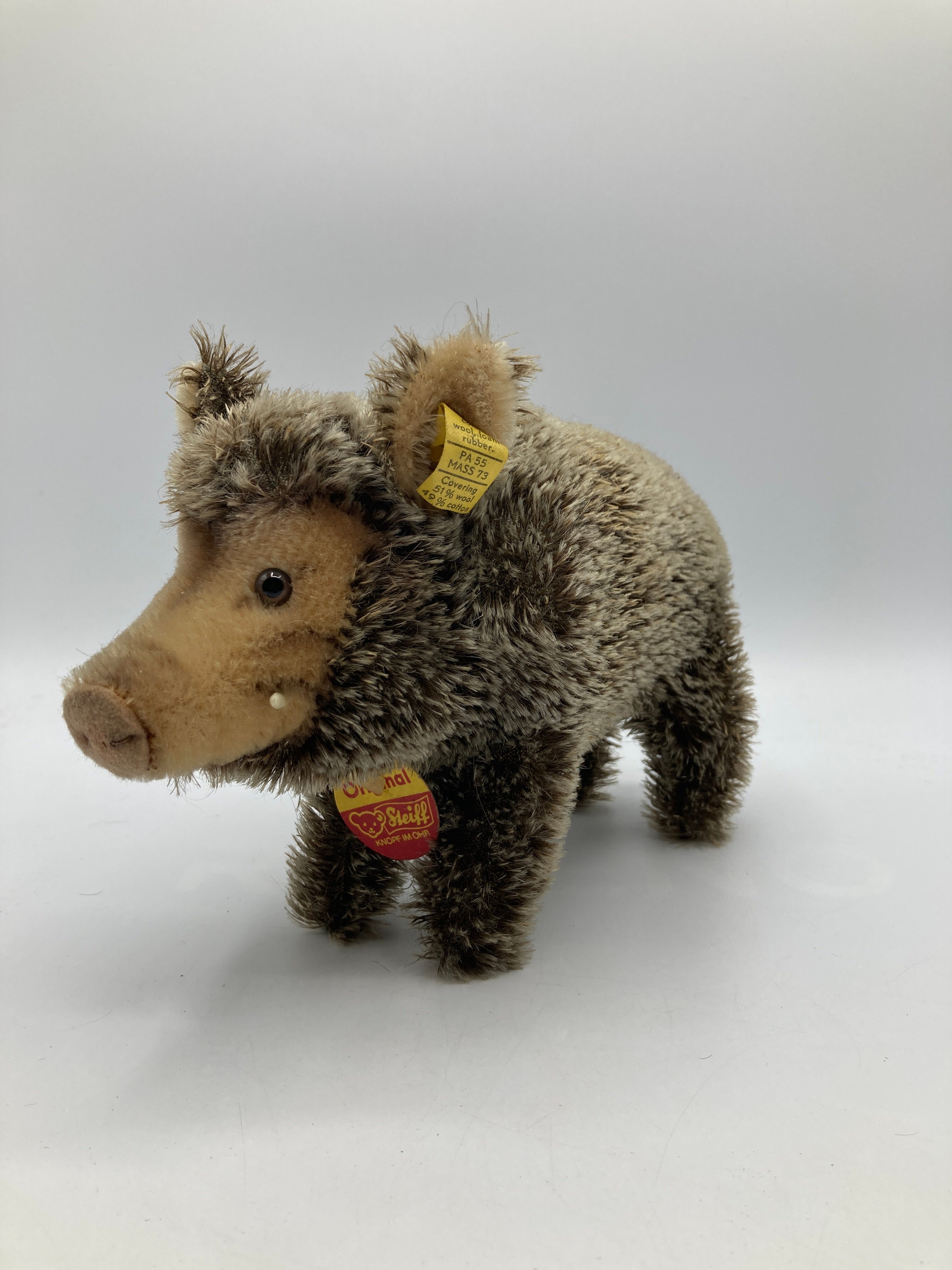 Steiff Medium Mohair Adult Wild Boar With All IDs | My Site