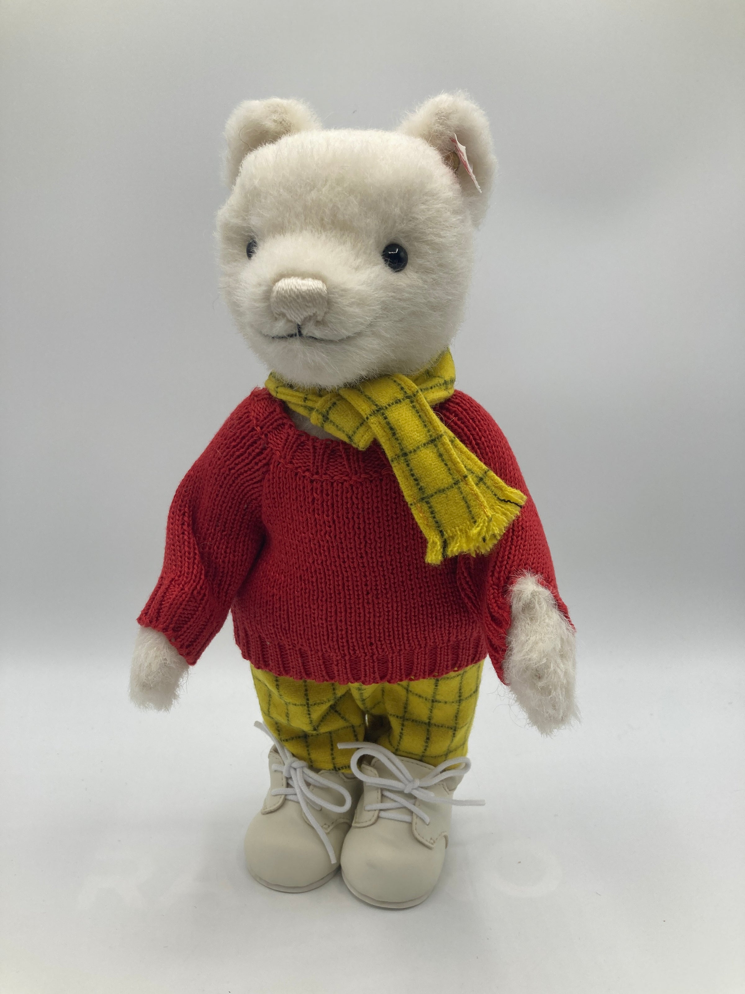 Steiff Limited Edition UK Exclusive White Alpaca Rupert Bear With