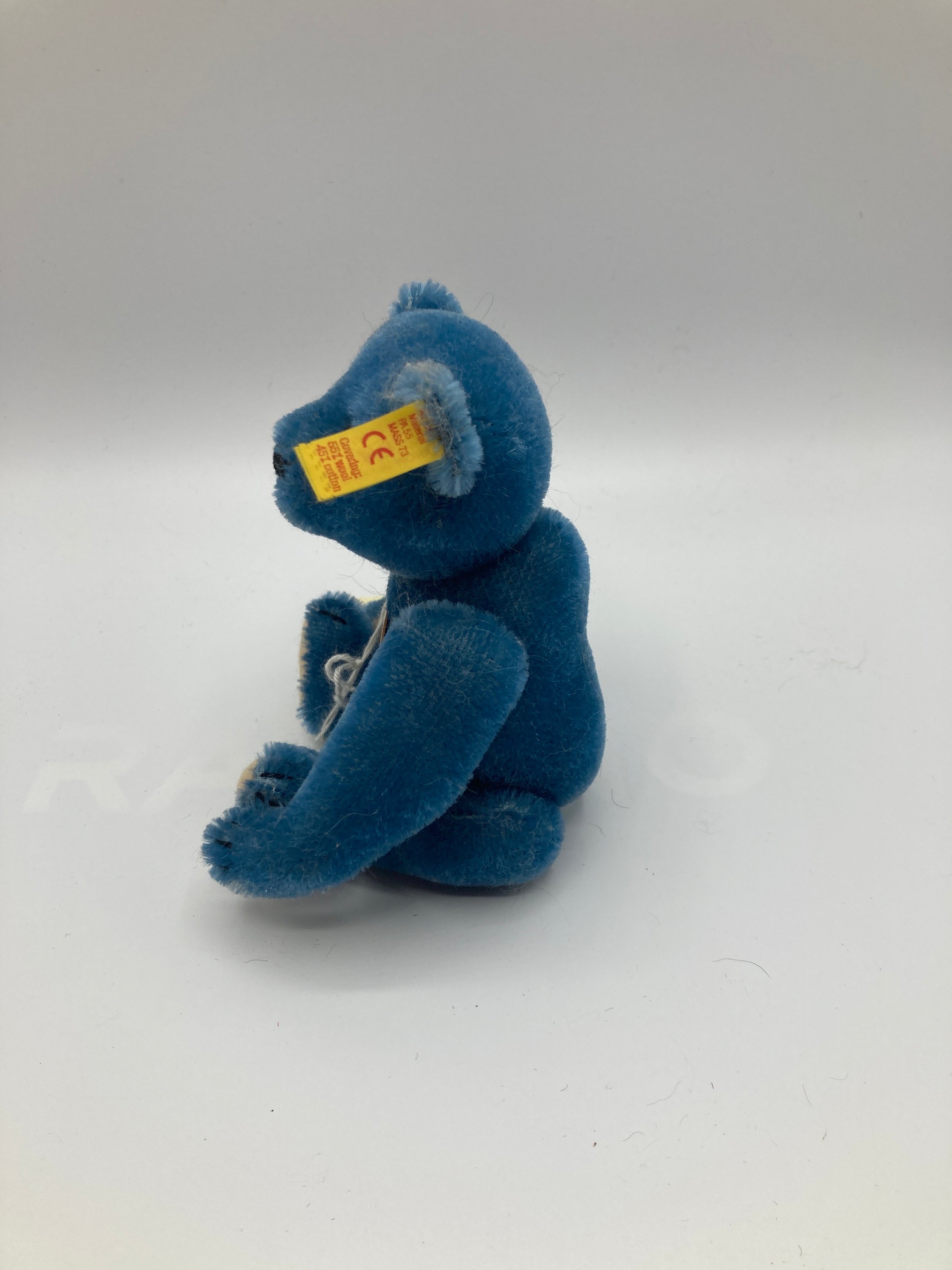 Steiff Smaller Blue Mohair Elliot Teddy Bear Replica With All IDs