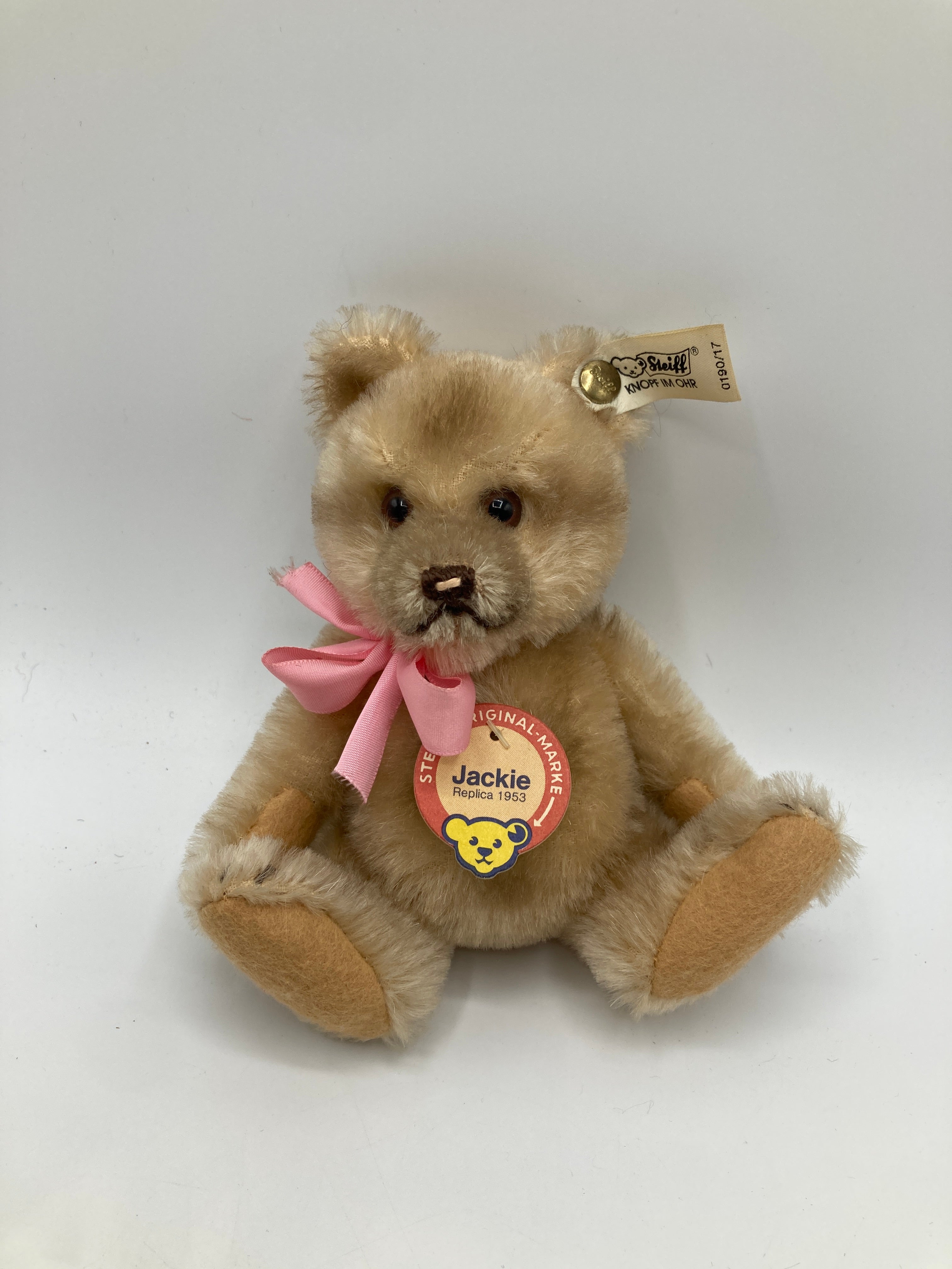 Steiff ジャッキーベア Jackie 18 Steiff Blonde Mohair Jackie Teddy Bear Replica with All IDs | My Site
