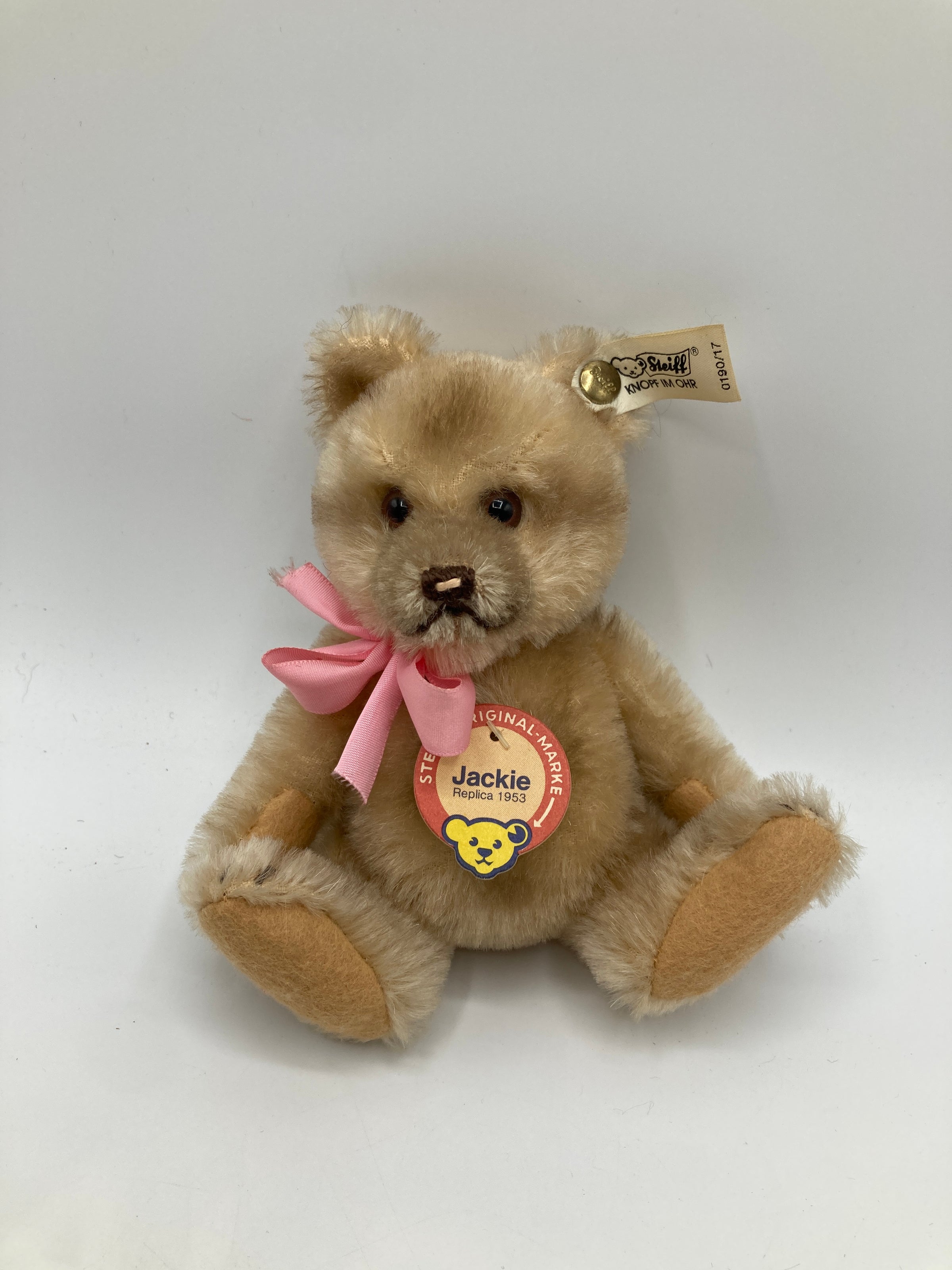 Steiff Blonde Mohair Jackie Teddy Bear Replica with All IDs