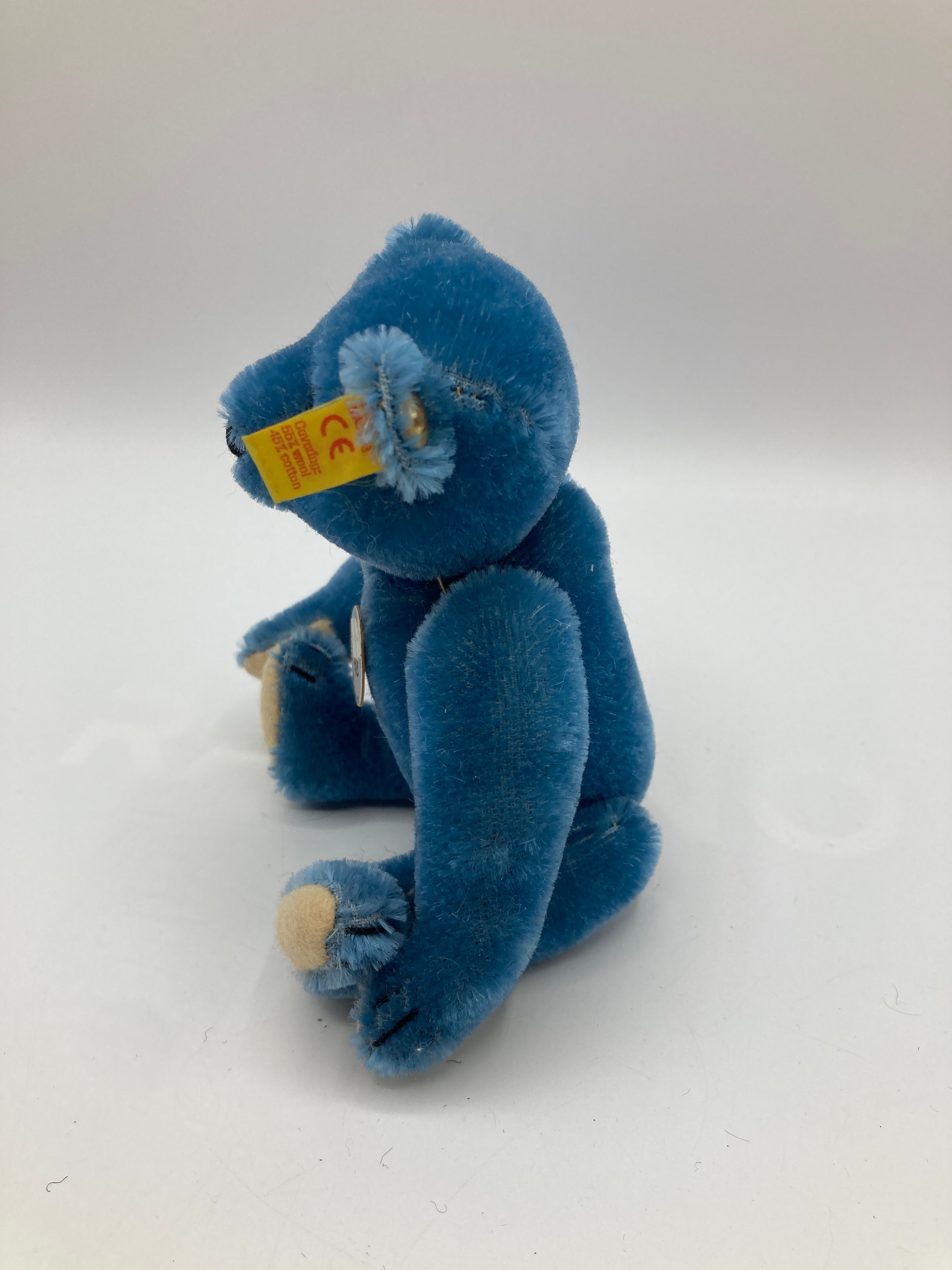 Steiff Smaller Blue Mohair Elliot Teddy Bear Replica With All IDs