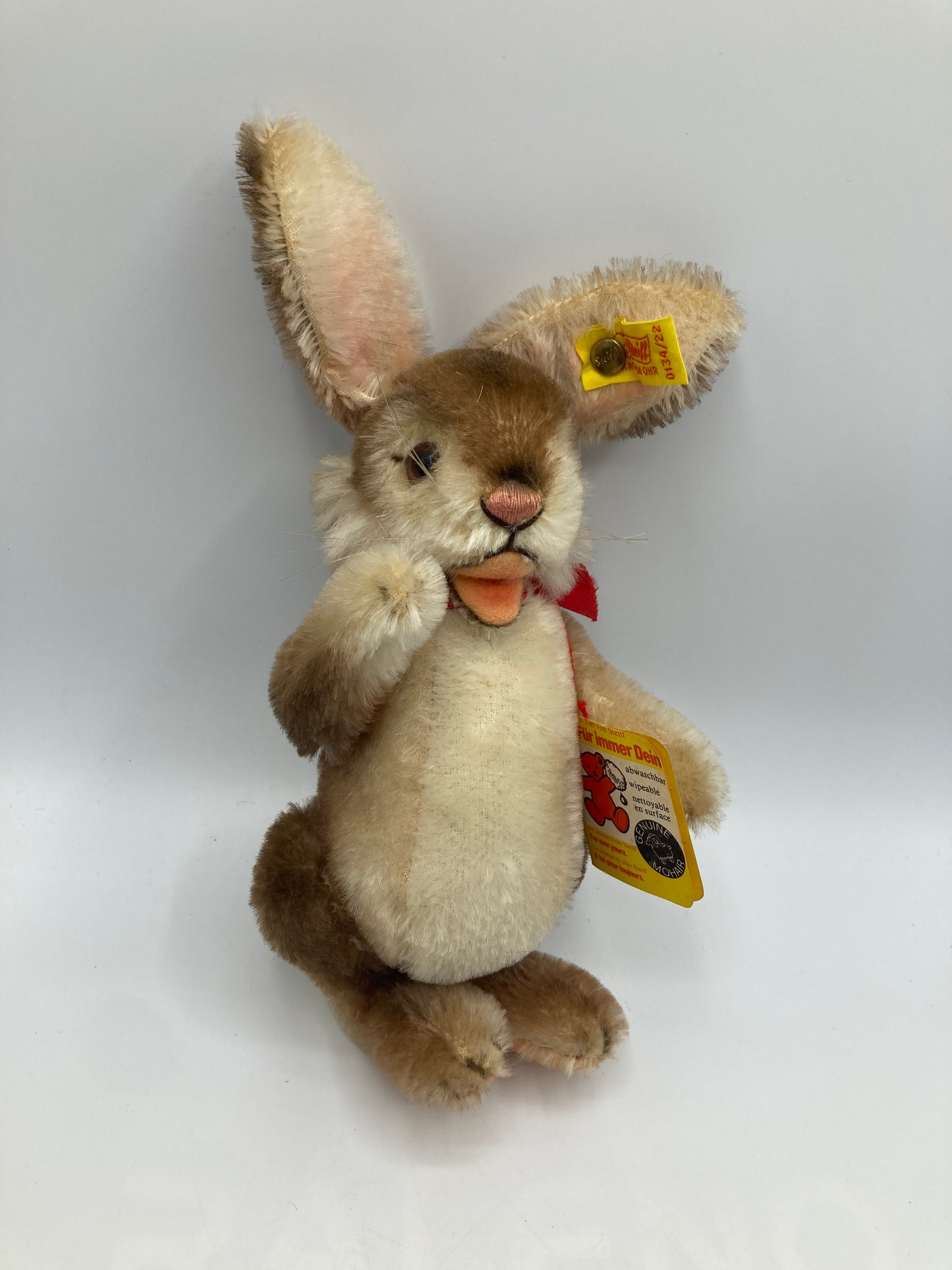 Steiff Smallest Replica Fully Jointed Mohair Niki Rabbit With IDs