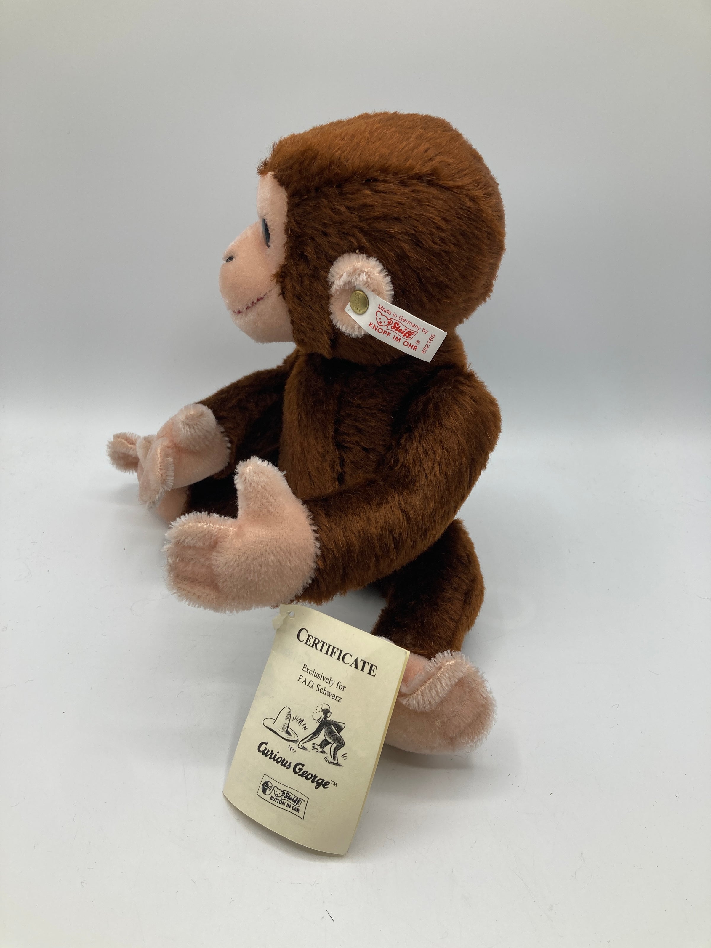 Steiff Mohair Curious George FAO Schwarz Exclusive With All IDs